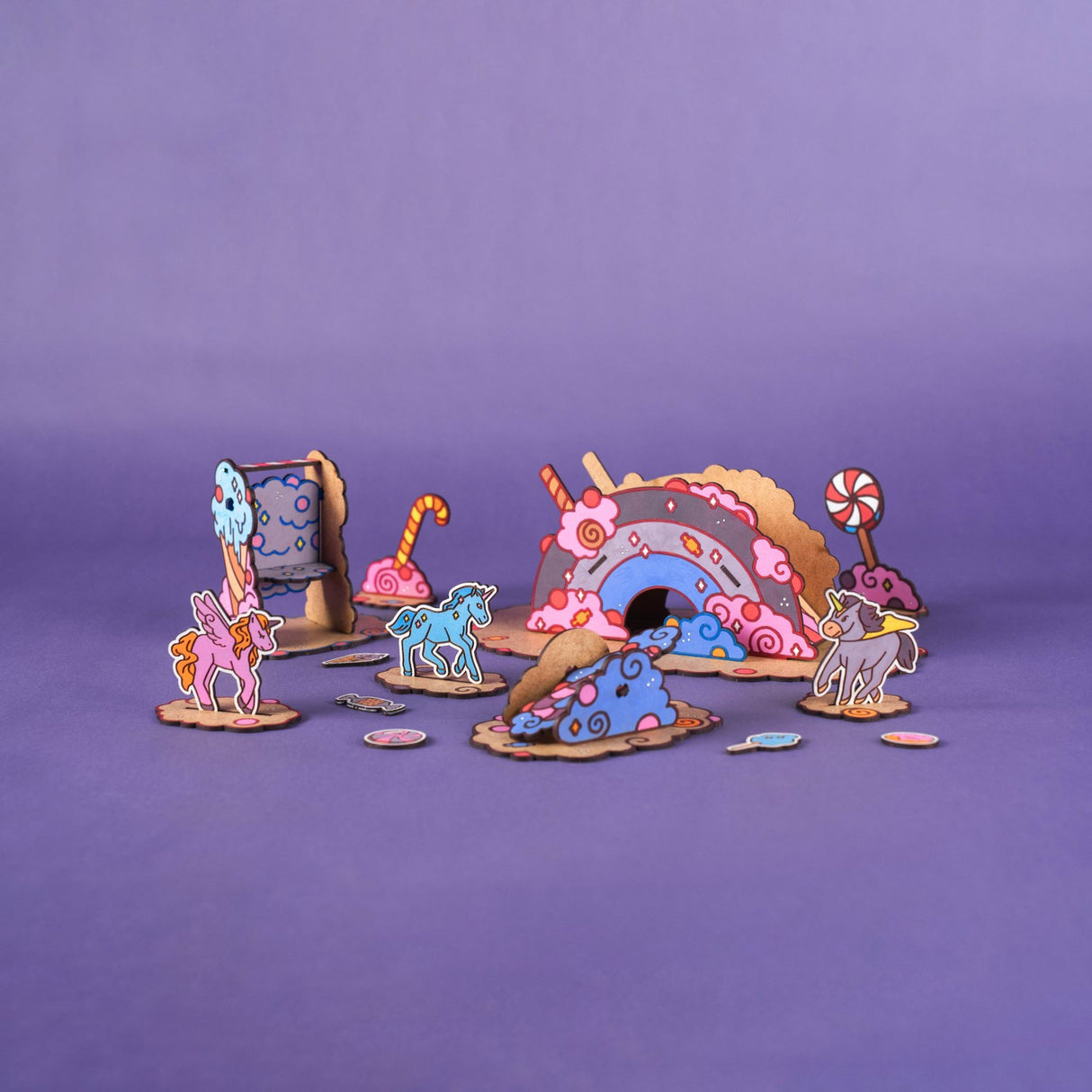 Crateit Unicorn Wooden Leketøy Candy Land