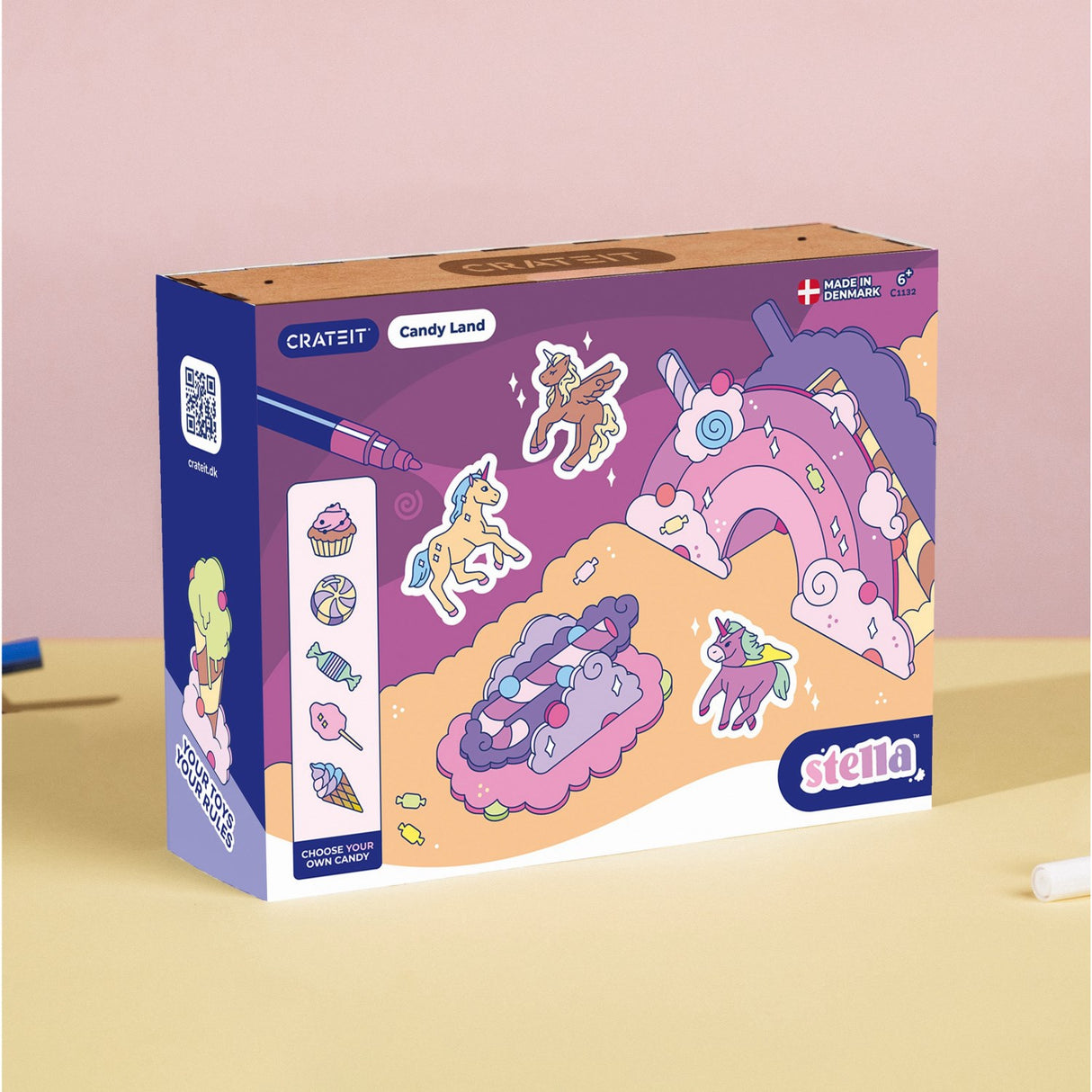 Crateit Unicorn Wooden Leketøy Candy Land