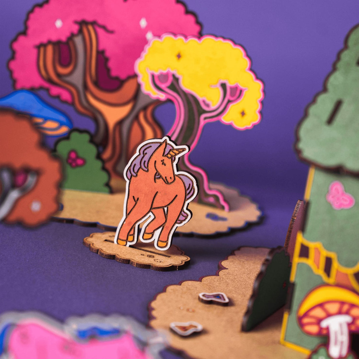 Crateit Unicorn Wooden Leketøy Magic Forest