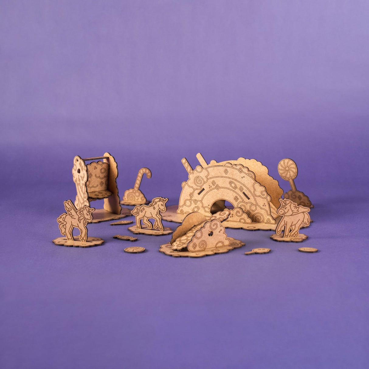 Crateit Unicorn Wooden Leketøy Candy Land
