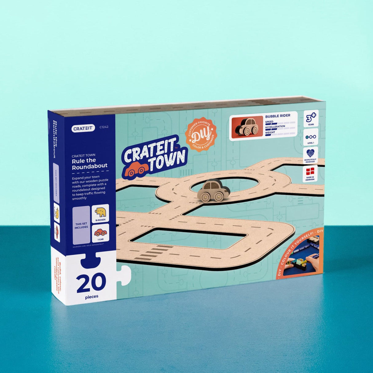 Crateit Town Wooden Leketøy Rule The Roundabout