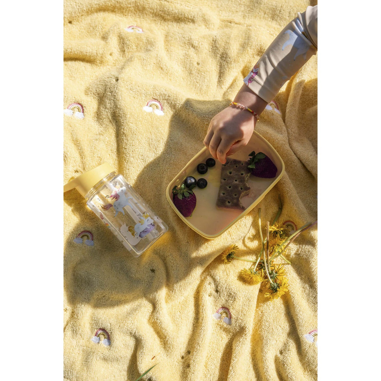 FILIBABBA Unicorn Shores Broderet Badehåndklæde Med Hette GOTS