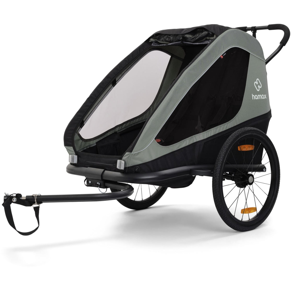Hamax Khaki Green/Black Traveller Bicycle Trailer Dobbel