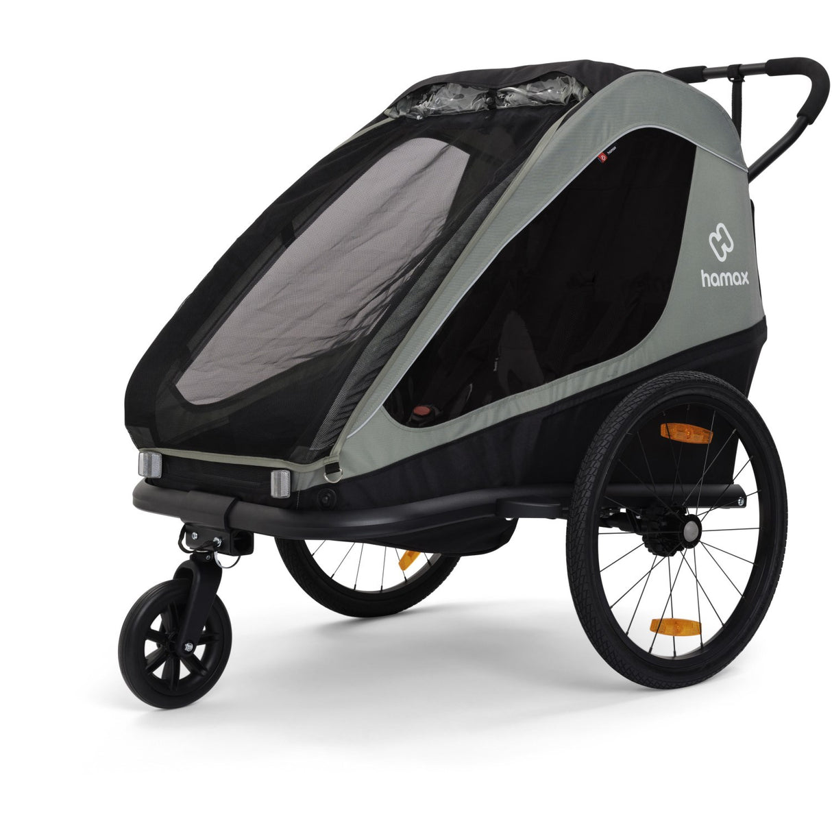 Hamax Khaki Green/Black Traveller Bicycle Trailer Dobbel