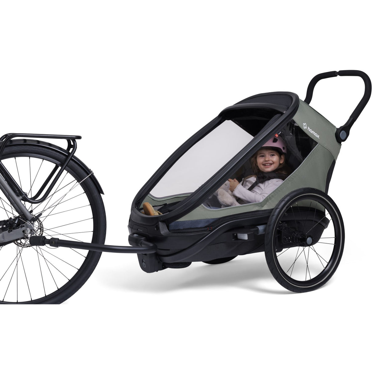 Hamax Green/Black Outback Next Bicycle Trailer Dobbel