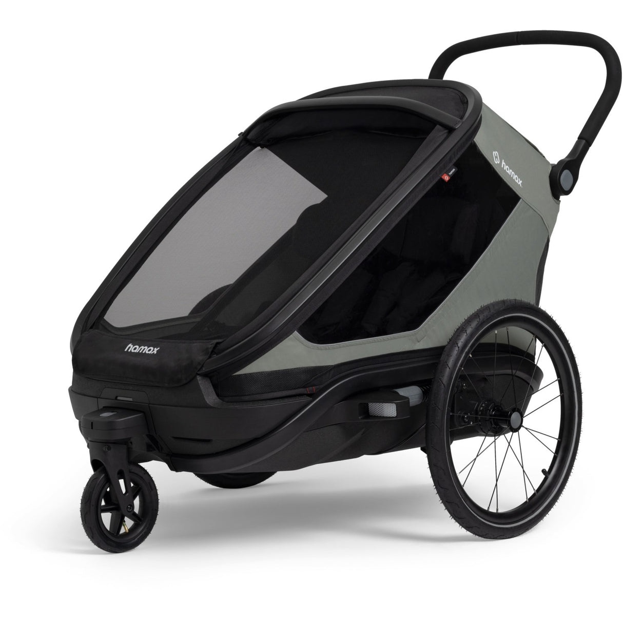 Hamax Green/Black Outback Next Bicycle Trailer Dobbel