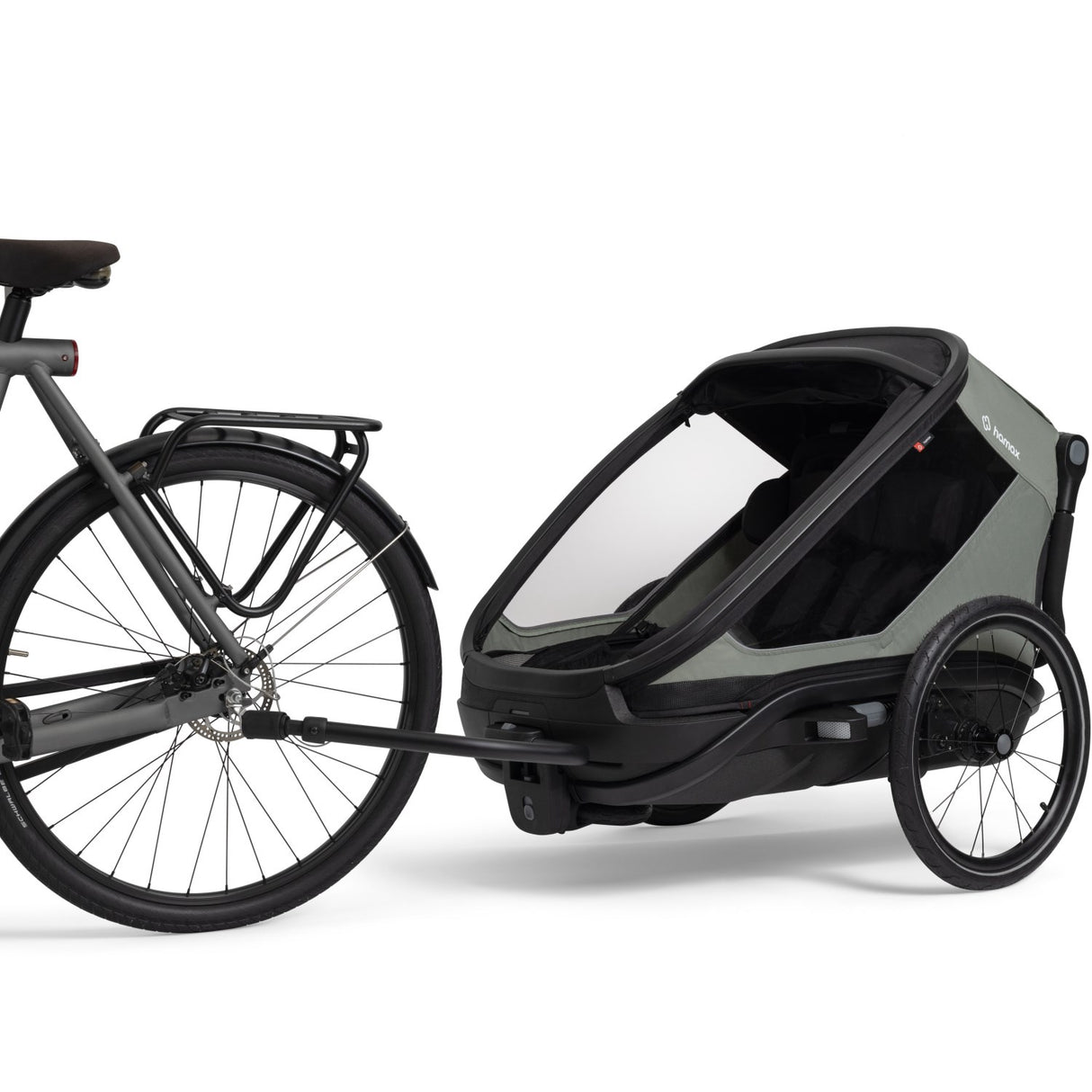 Hamax Green/Black Outback Next Bicycle Trailer Dobbel