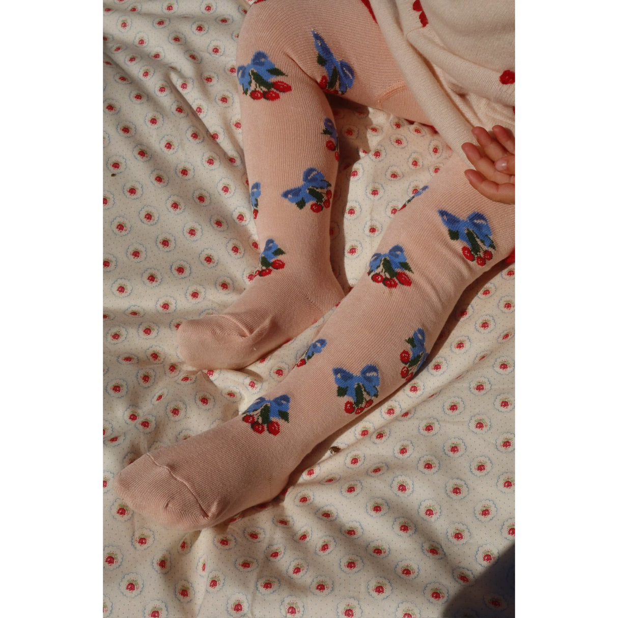 Konges Sløjd Amarena/Tramonto 2 Pakke Flower Og Cherry Jacquard Strømpebukser