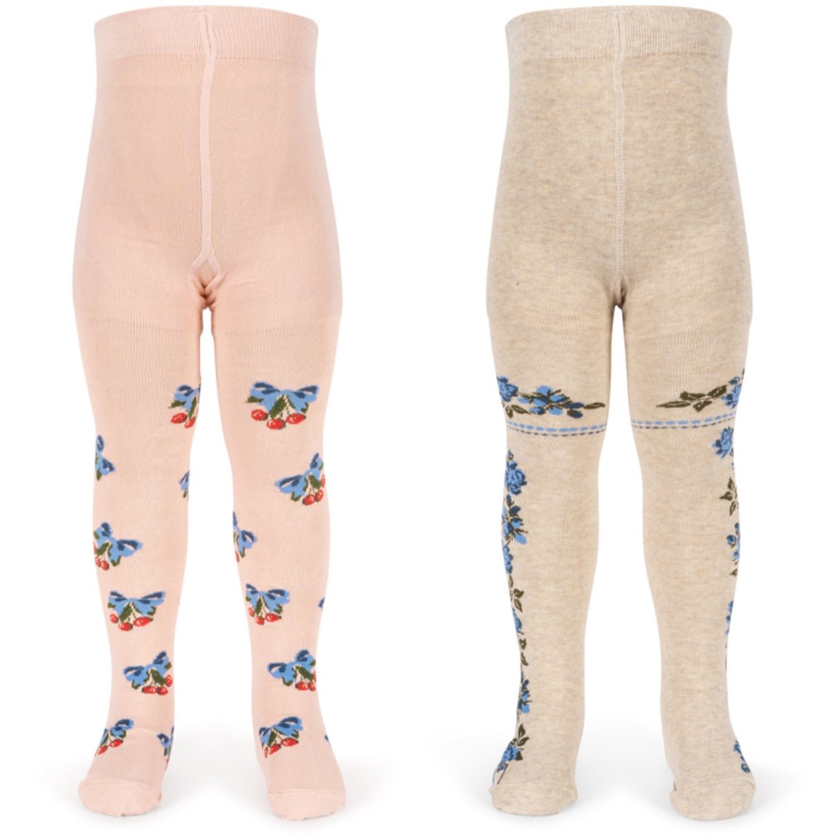 Konges Sløjd Amarena/Tramonto 2 Pakke Flower Og Cherry Jacquard Strømpebukser