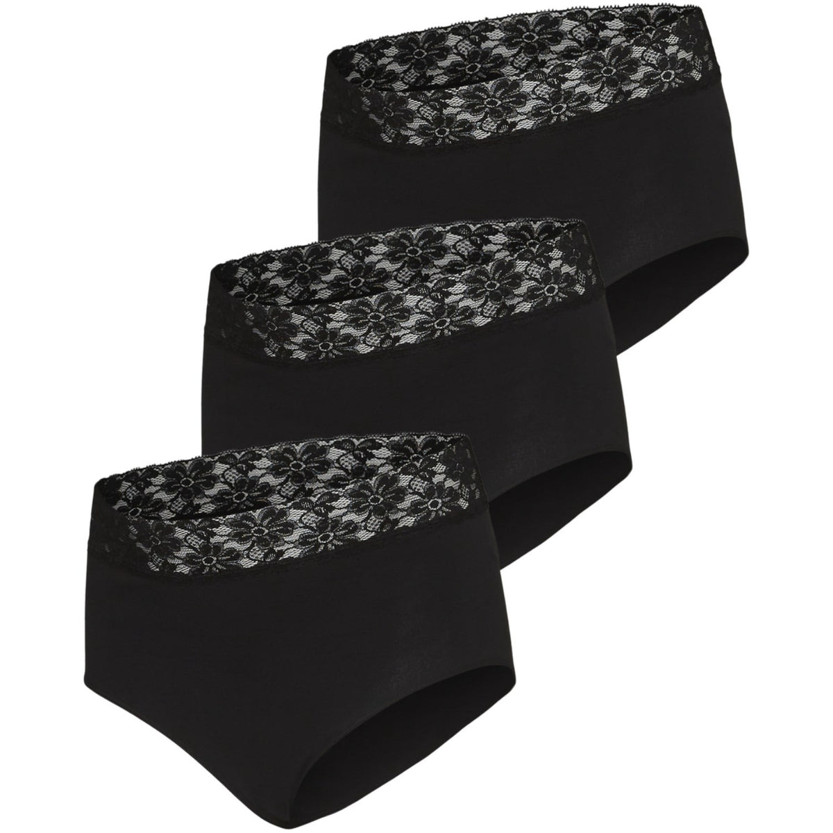 Mama;licious Black Mlheal Hw Lace Truser 3-P A.