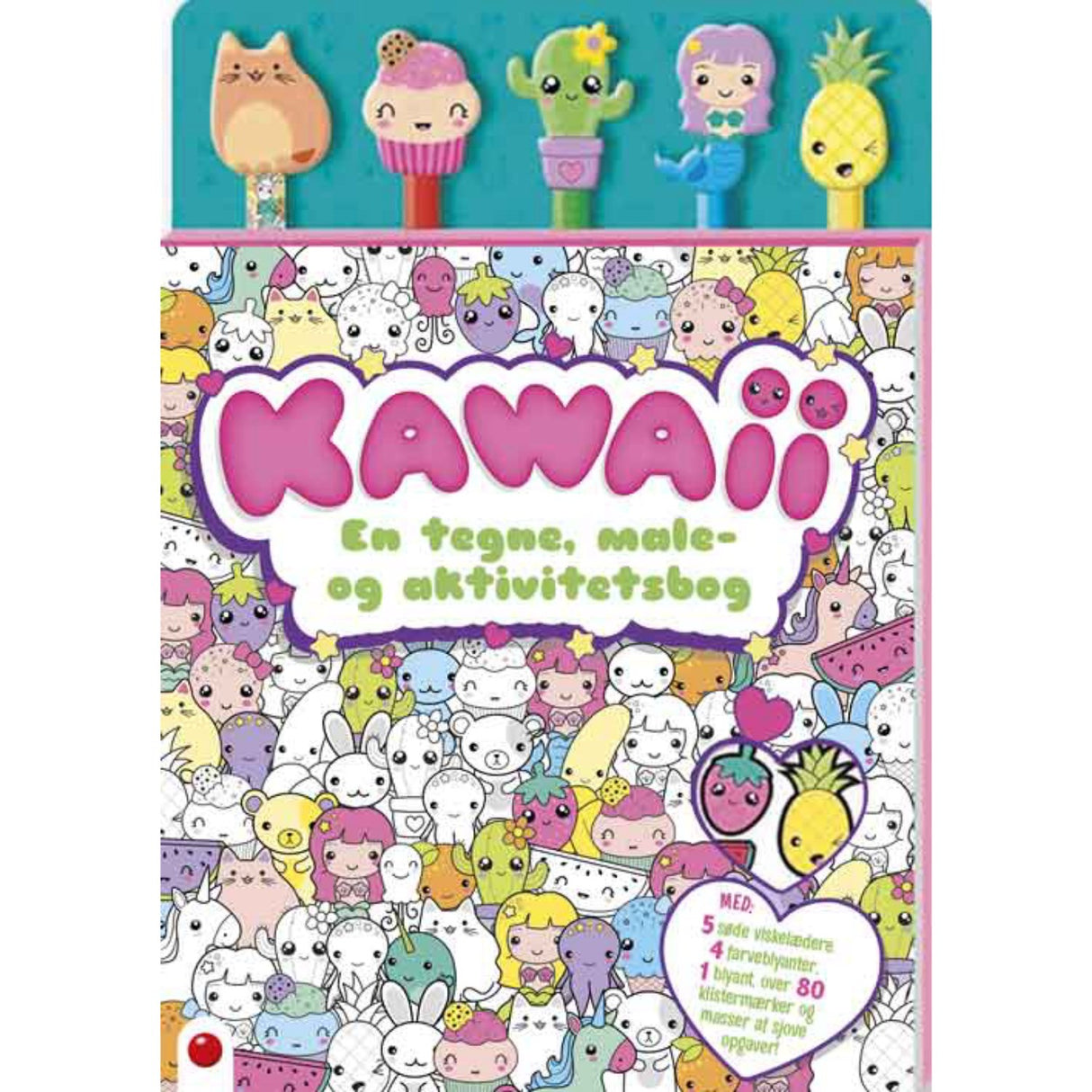 Forlaget Bolden Aktivitets Bok Med Blyanter: Kawaii