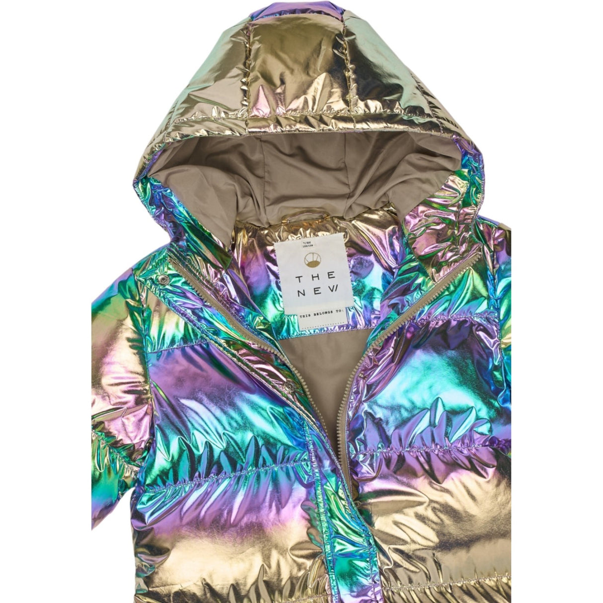 The New Metallic Multicolor Tnunicca Long Puffer Jakke