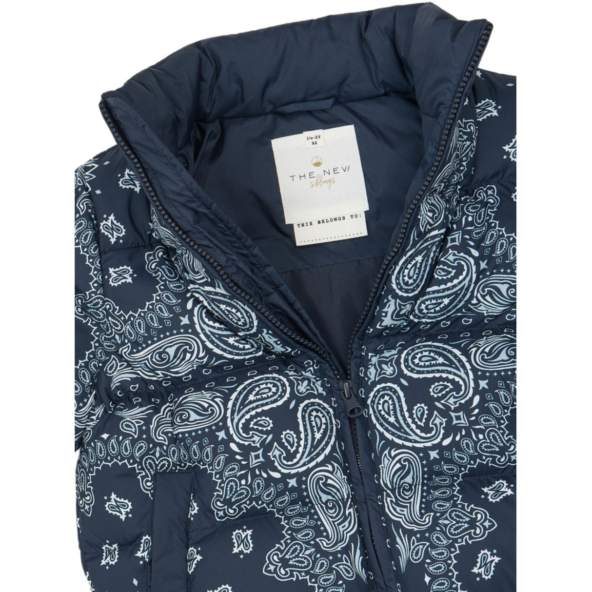 THE NEW Siblings Navy Blazer AOP Tnstulrik Puffer Jakke