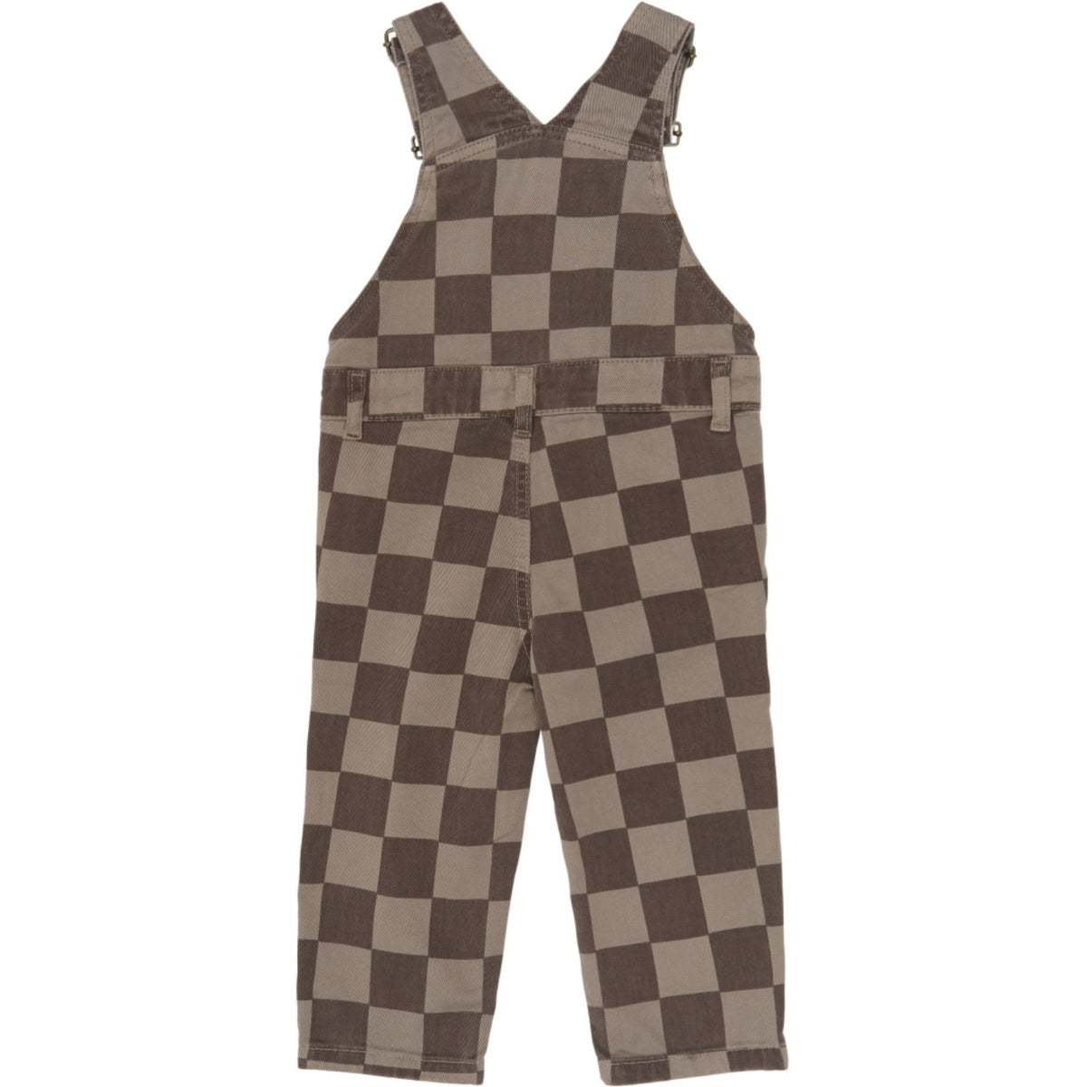 THE NEW Siblings Taupe Gray Check Tn Tnstvondell Denim Dungarees