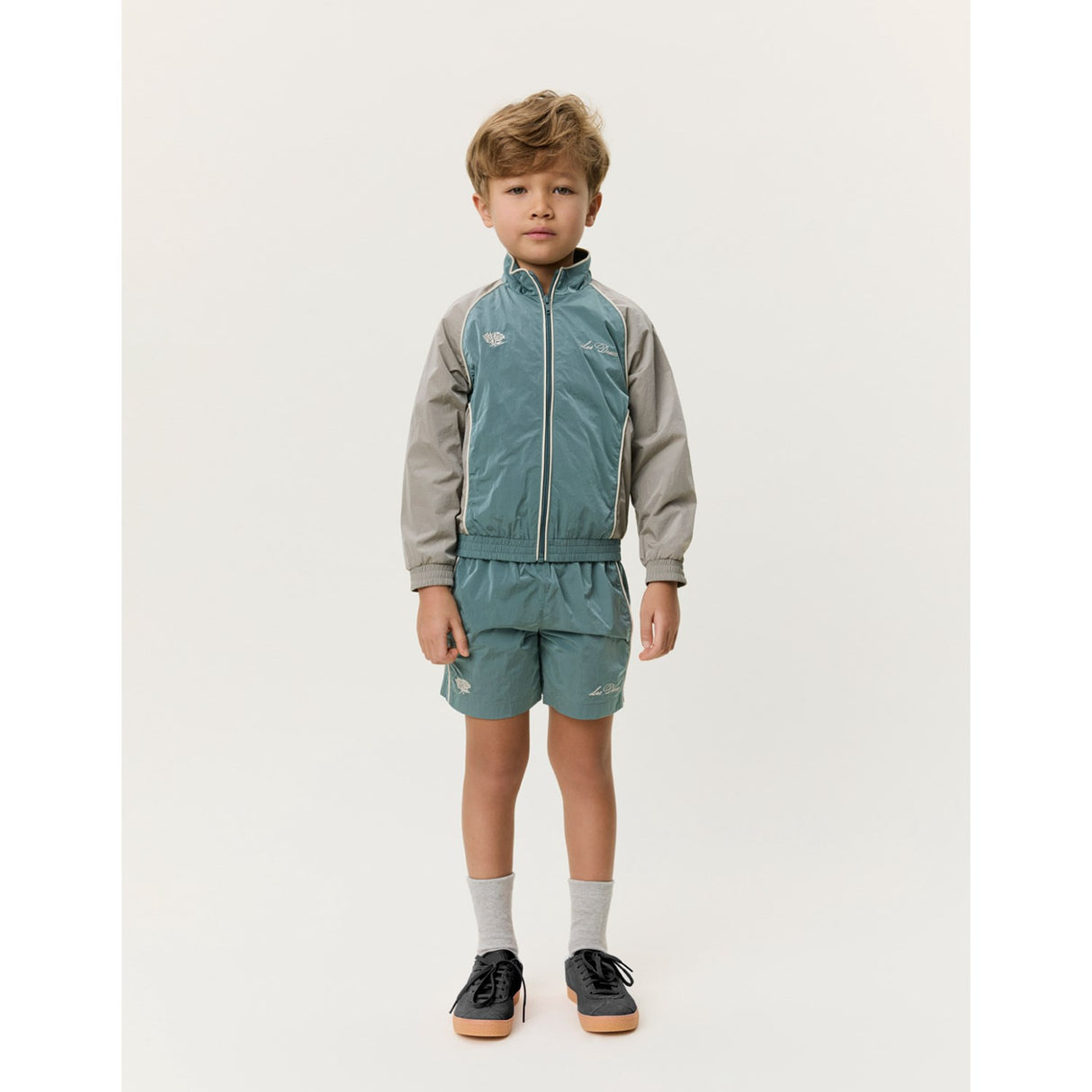 Les Deux Kids Tea Green Shiny Crisp Track Jakke KIDS