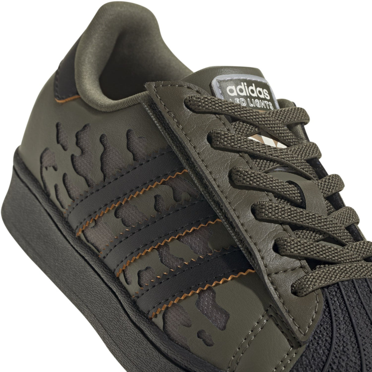 adidas Originals Silver Pebble Olive Strata Core Black Superstar Led Lights Cf El C Sneakers