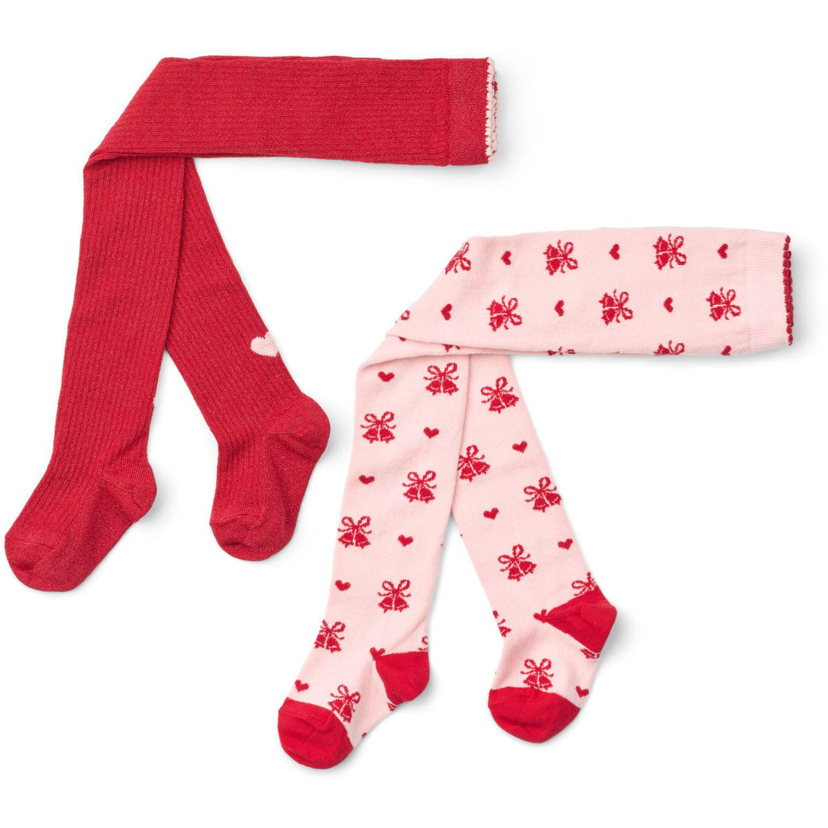 Flöss Pink-Red Glitter 2-Pack Vera Strømpebukser 2-Pakning