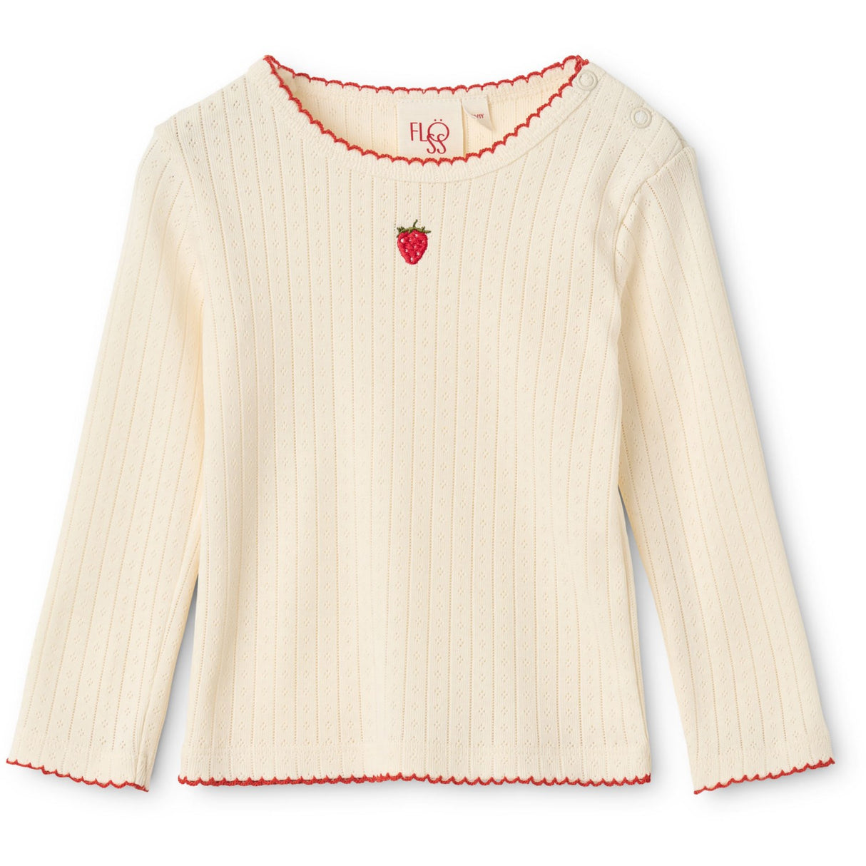 Flöss Gentle Cream Flora Pointelle Ls Bluse