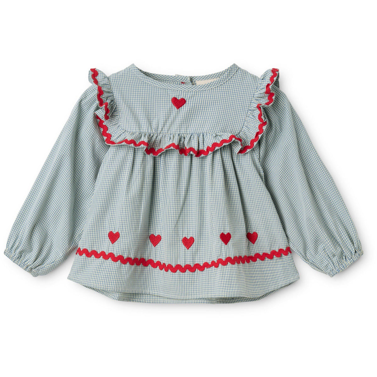 Flöss Light Blue Gingham Ellis Bluse