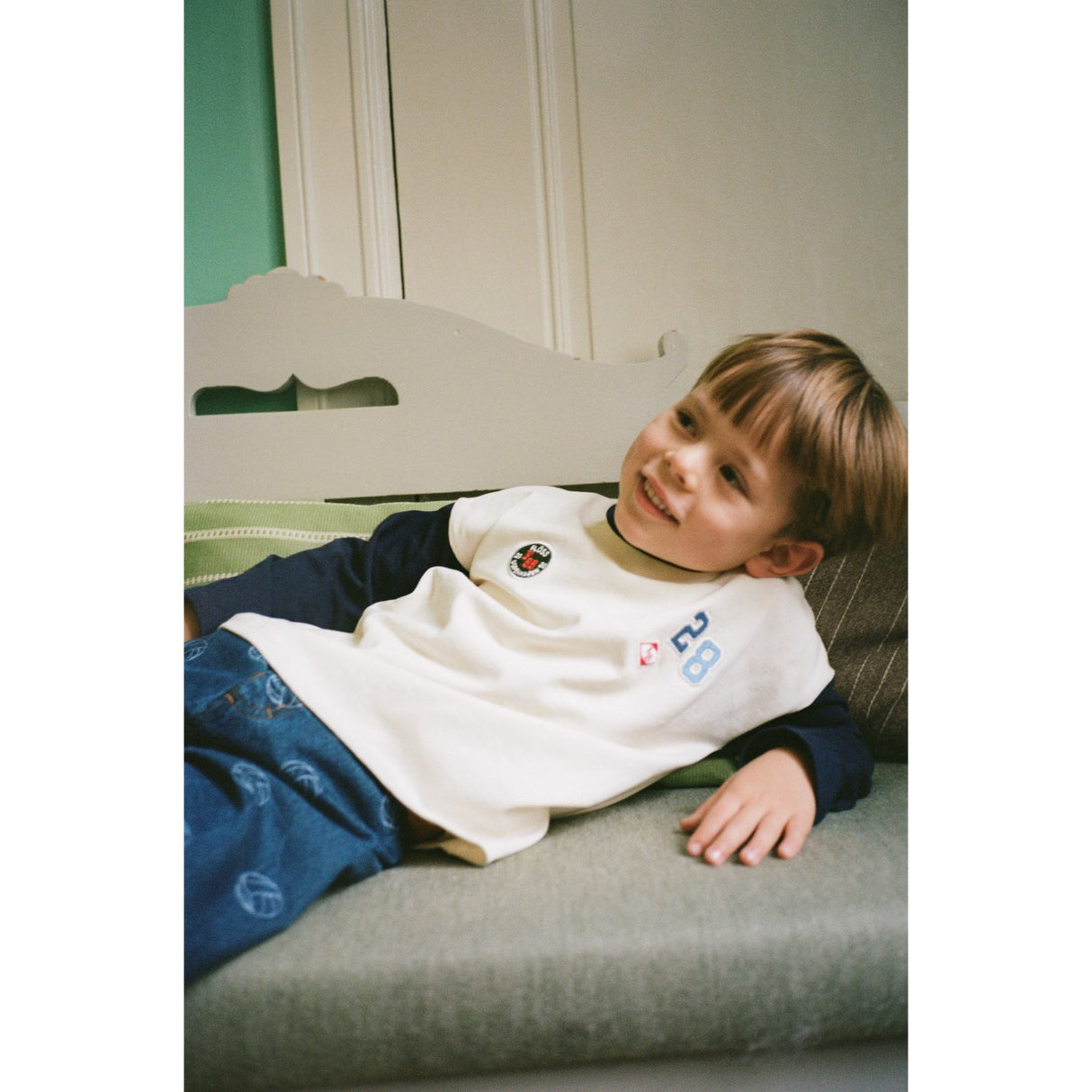 Flöss Gentle Cream-Navy Eskil Bluse
