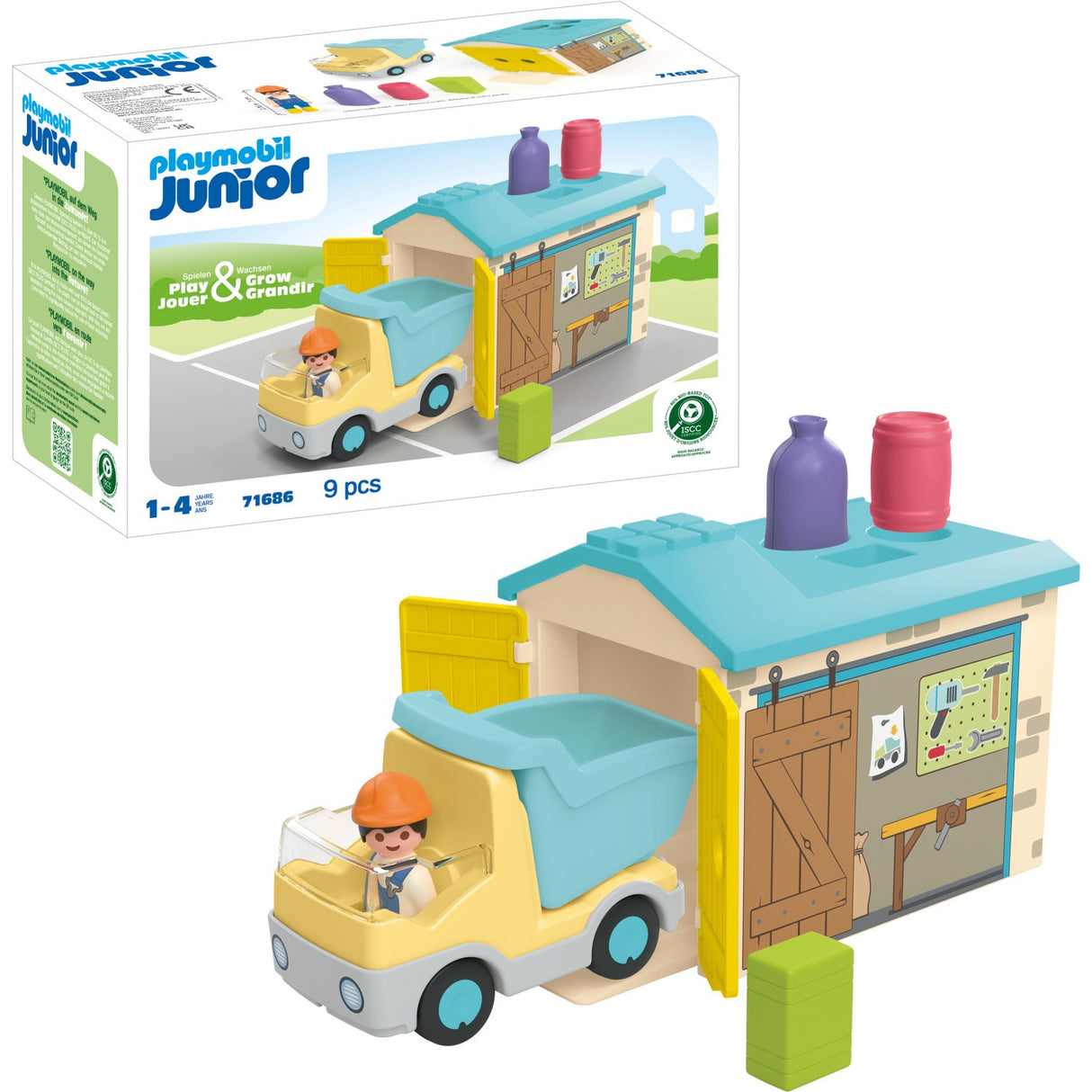 Playmobil® Junior Dump Lastbil With Sorting Garage