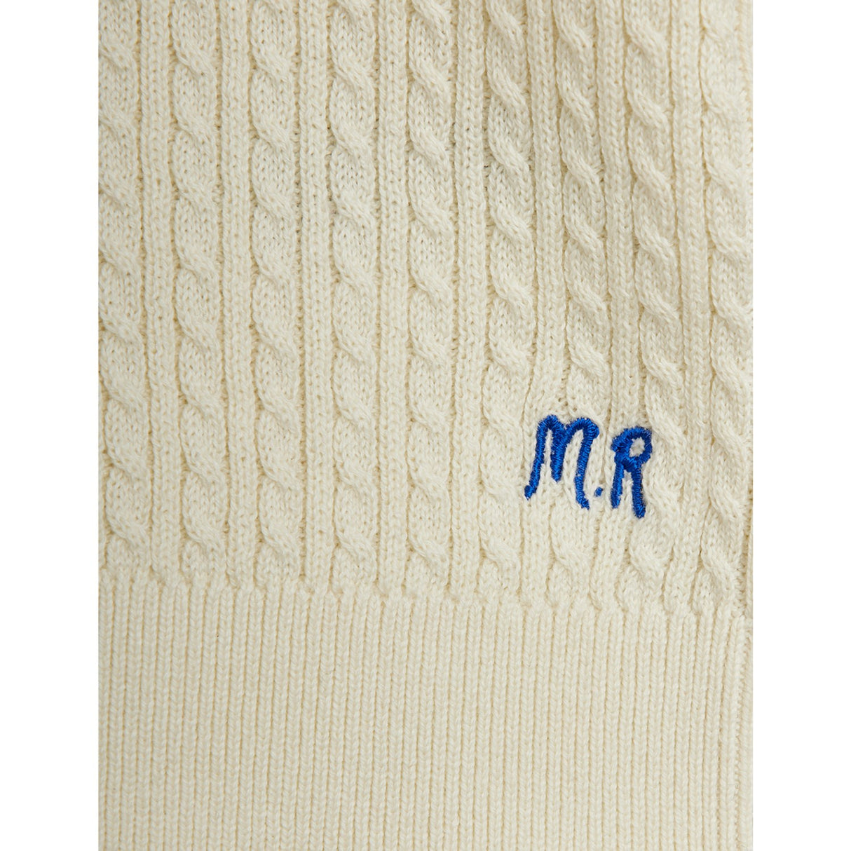 Mini Rodini Off-White Cable Strikk Polo Skjorte