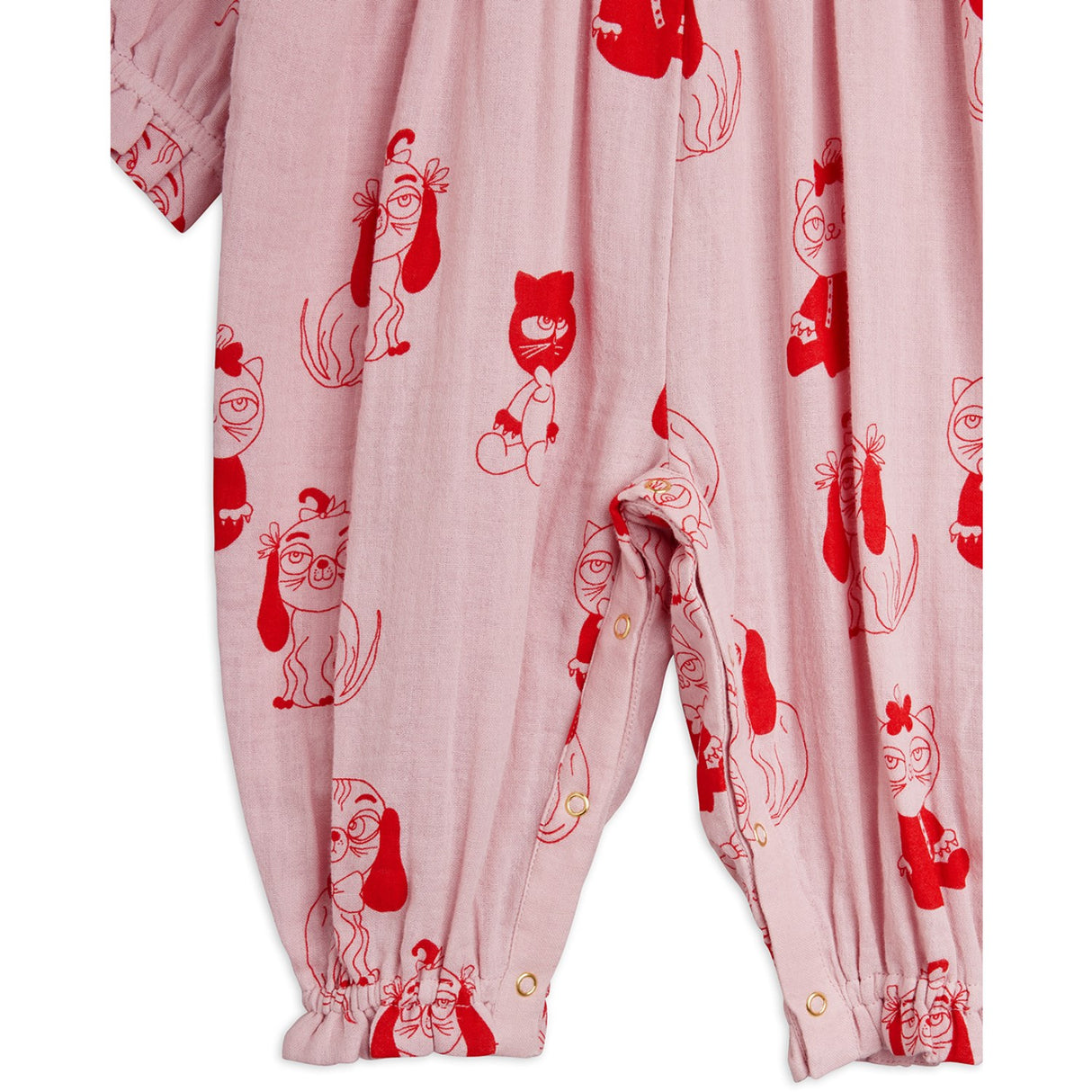 Mini Rodini Pink Minibabies Aop Woven Buksedrakt