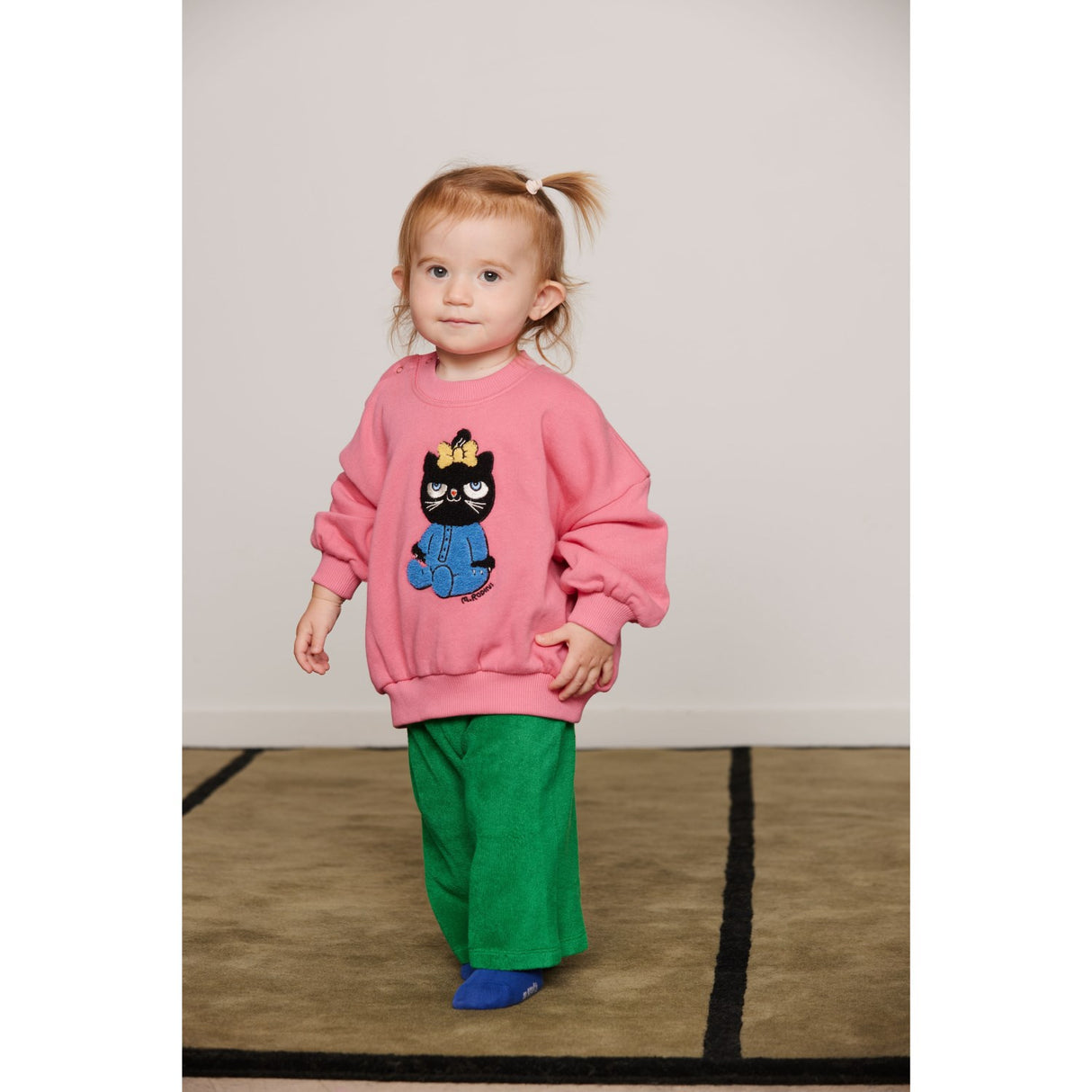 Mini Rodini Pink Kat Chenille Collegegenser