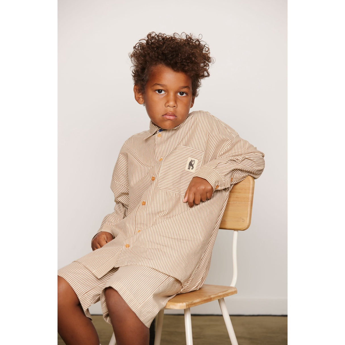Mini Rodini Brown Poplin Yd Ls Skjorte