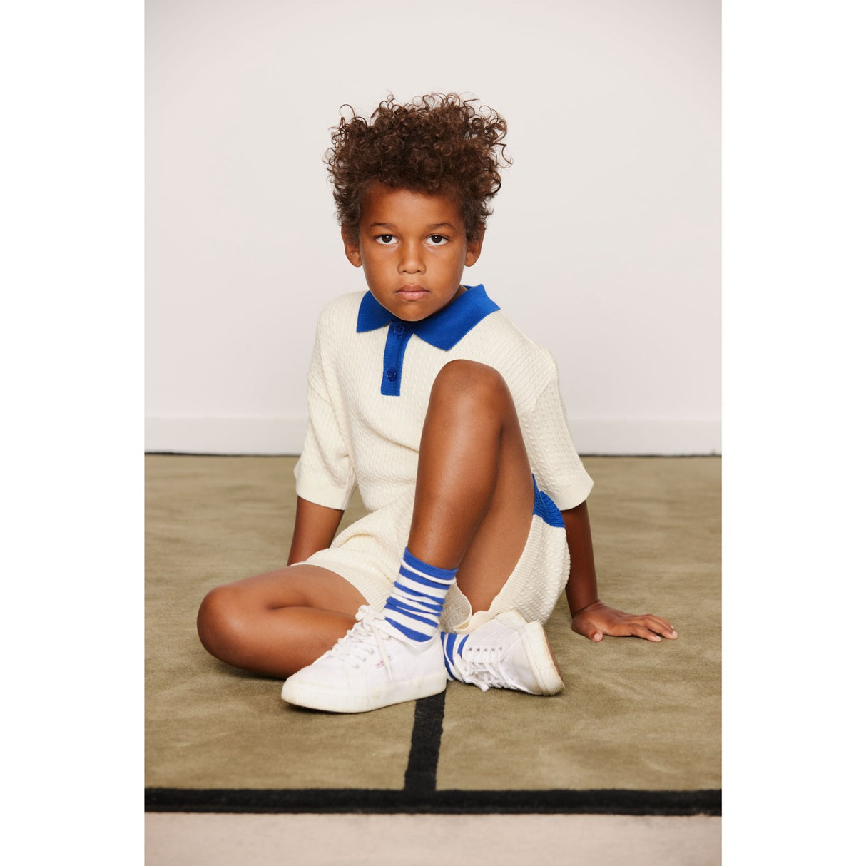 Mini Rodini Off-White Cable Strikk Shorts