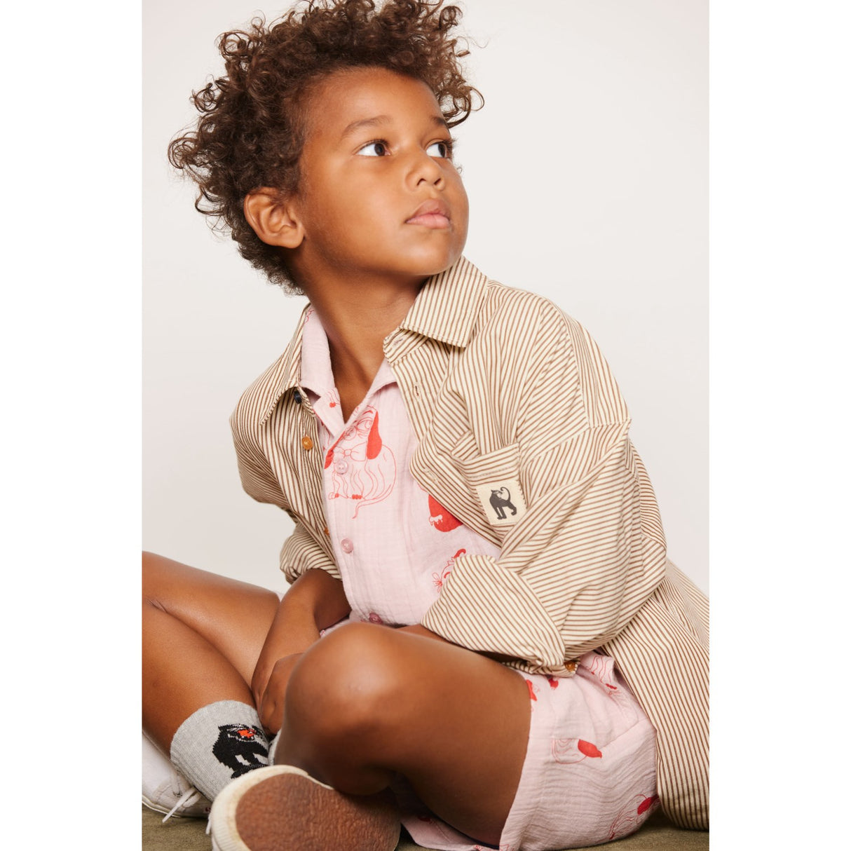 Mini Rodini Brown Poplin Yd Ls Skjorte