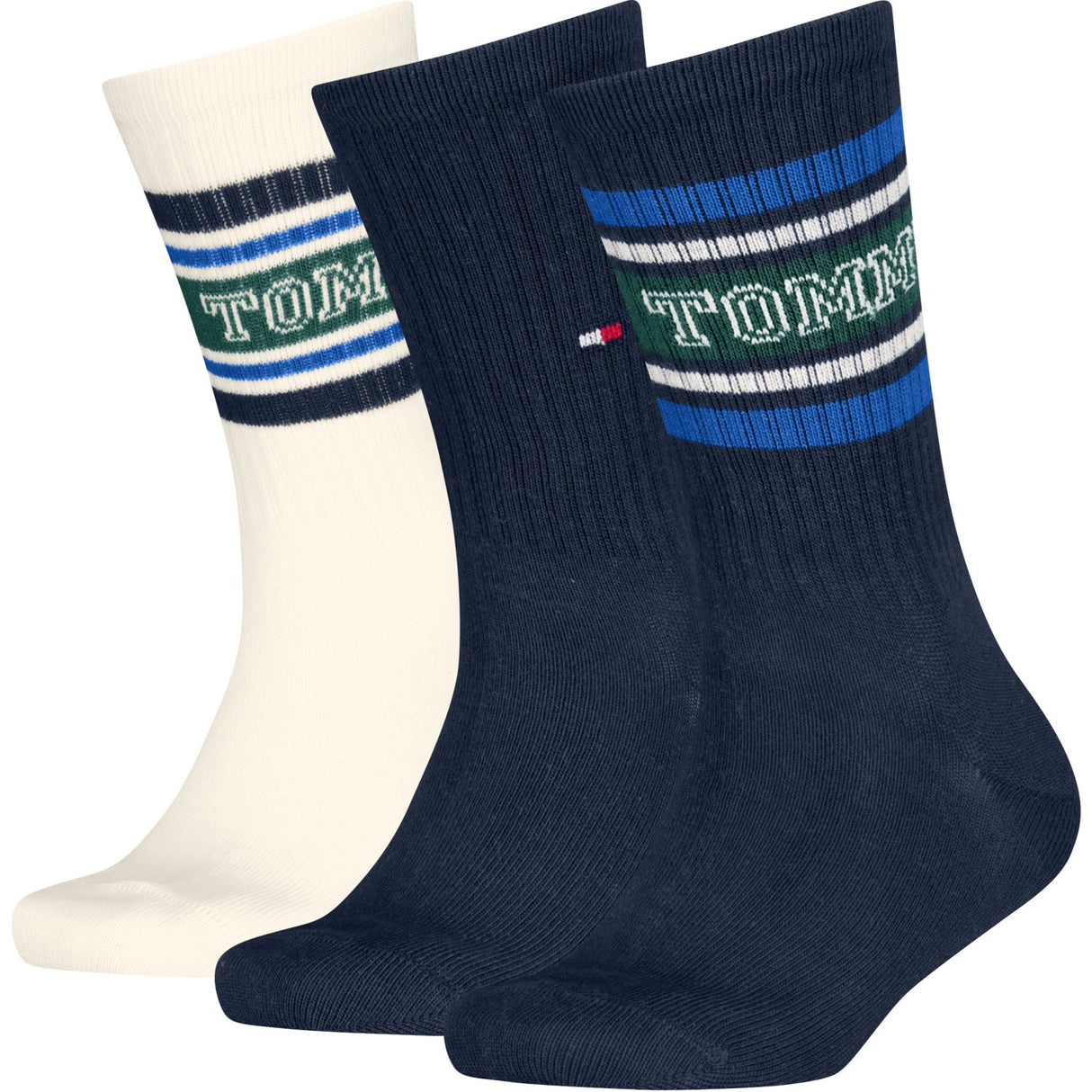Tommy Hilfiger Navy Kids Strømper 3-Pakning Varsity Tommy