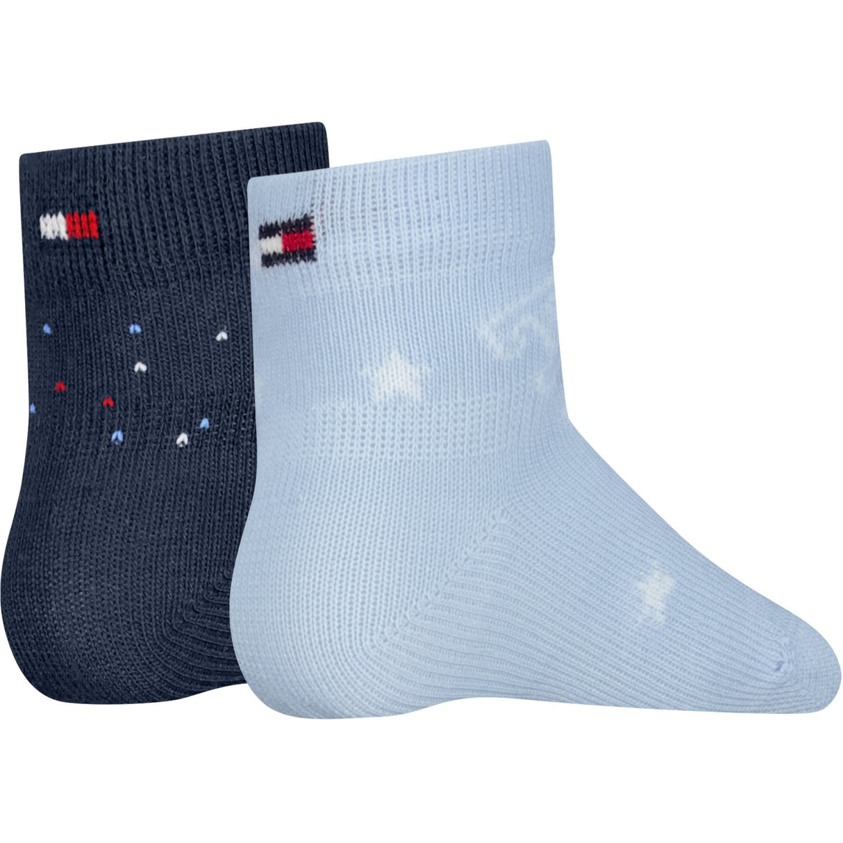 Tommy Hilfiger Light Blue Baby Strømper 2-Pakning Letters