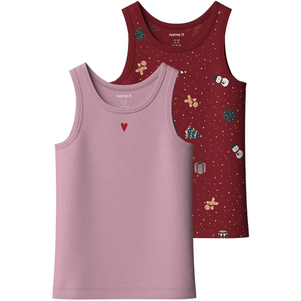 Name It Red Dahlia Nmfvismas 2-Pakning Tank Topp Giftpack