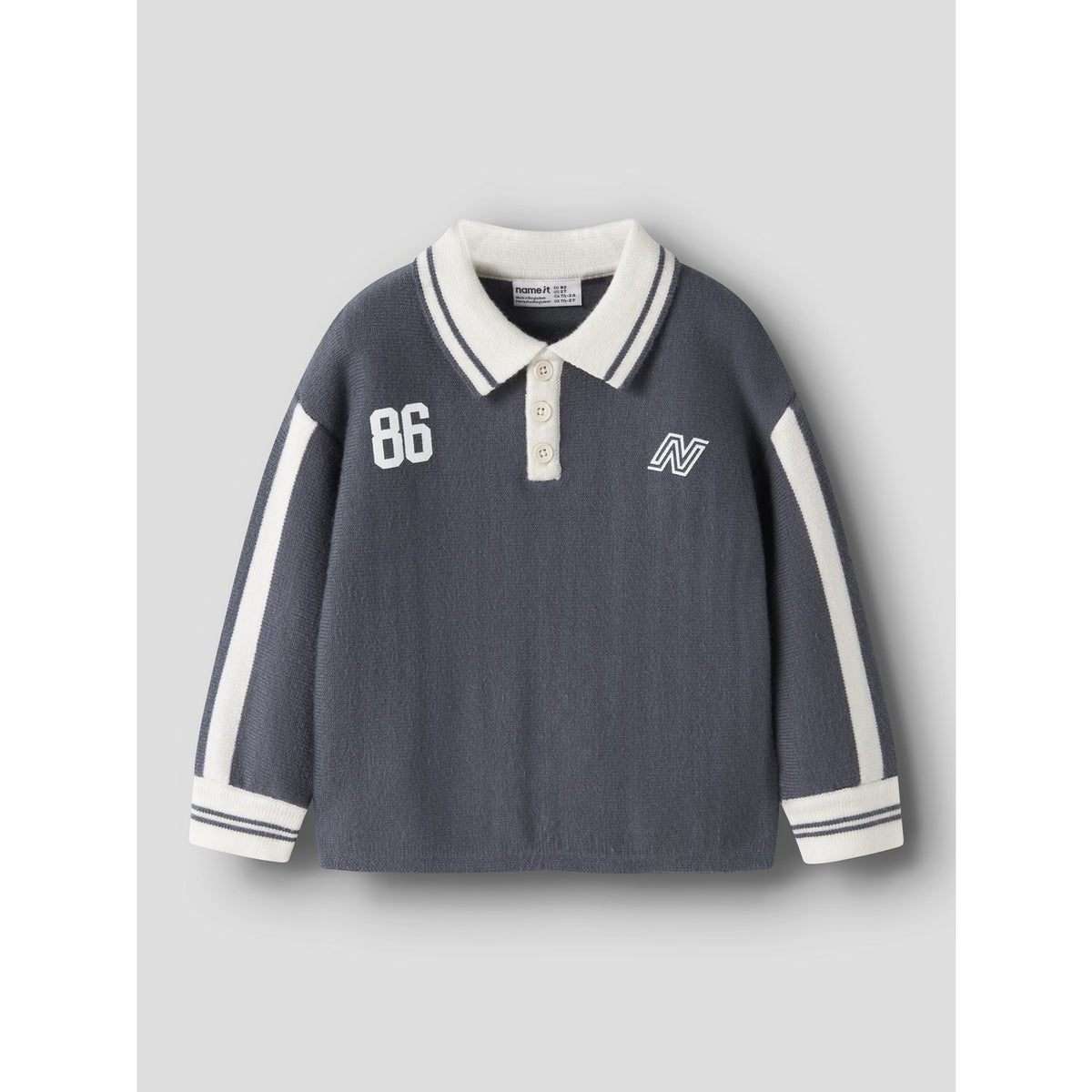 Name It Ombre Blue Nmmnima Ls Loose Polo Strikk