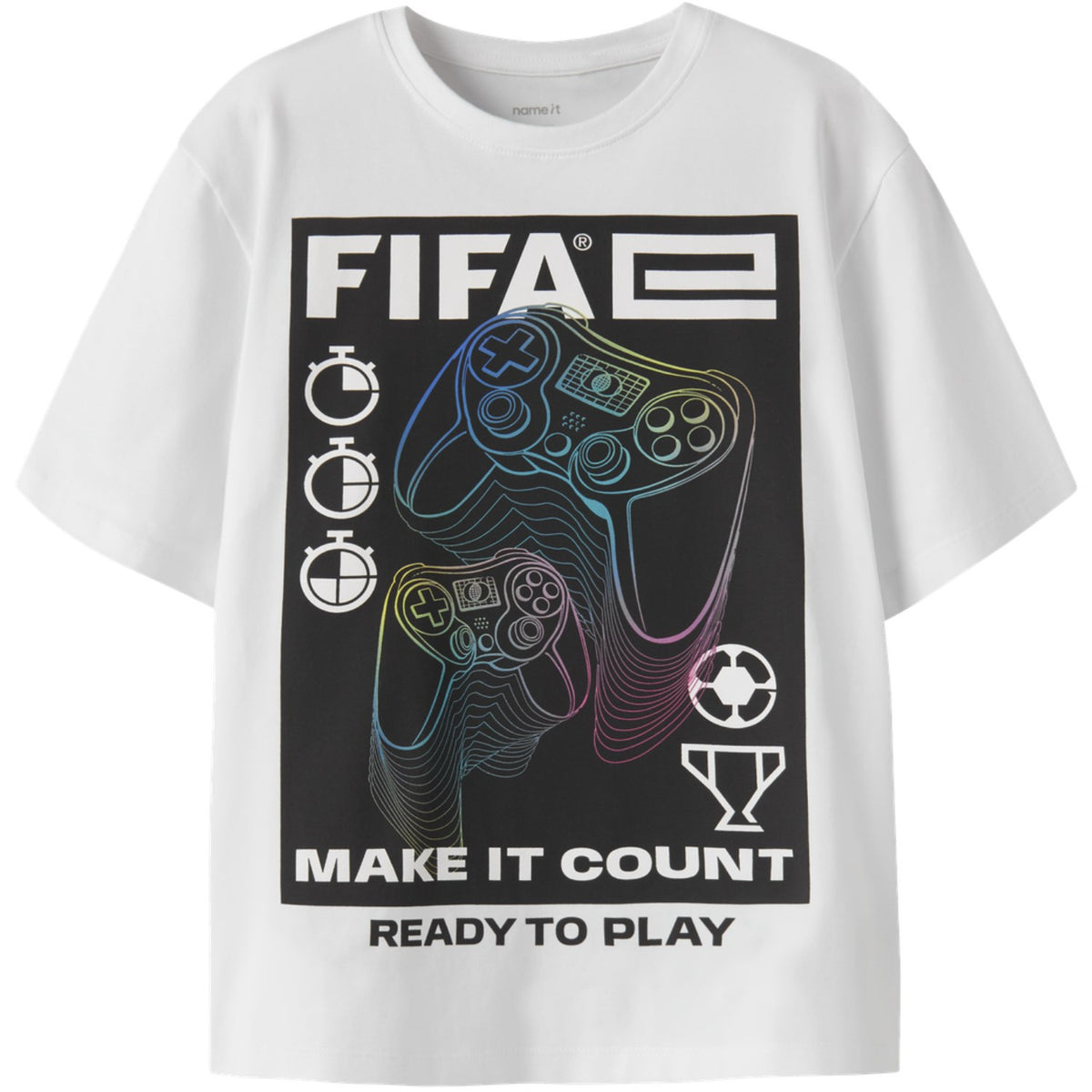 Name It Bright White Nkmollis Fifae Ss Nreg Topp Eske Vde