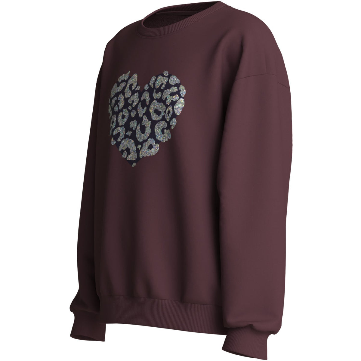Name It Catawba Grape Glitter Leo Nkfviloui Ls Rlx Sweat Bru