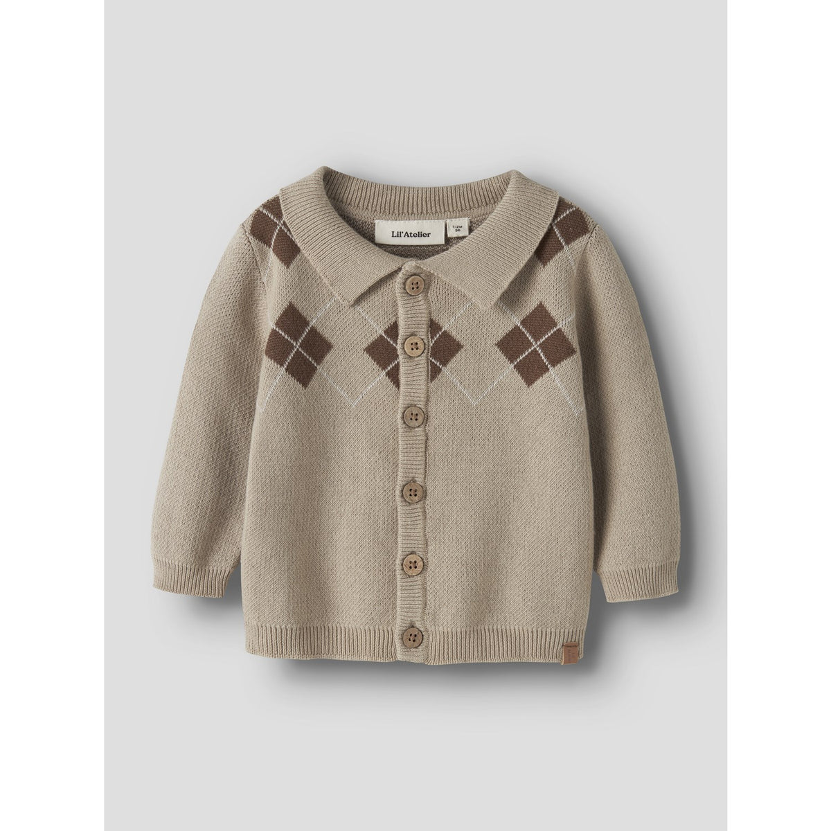 Lil'Atelier White Pepper Nbmronan Ls Strikk Polo Card Lil