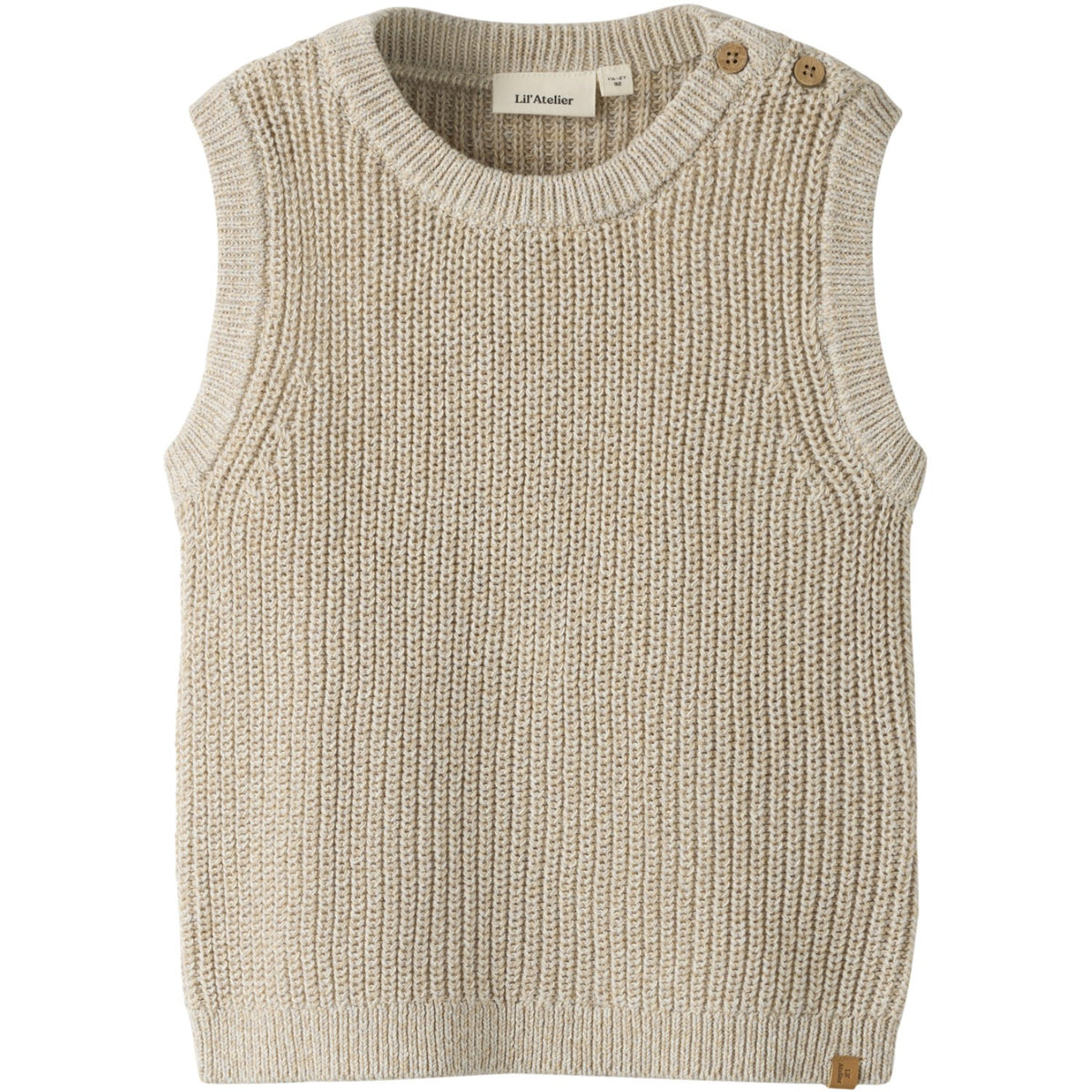 Lil'Atelier White Pepper Melange Nmmrokkos Strikk Vest Lil