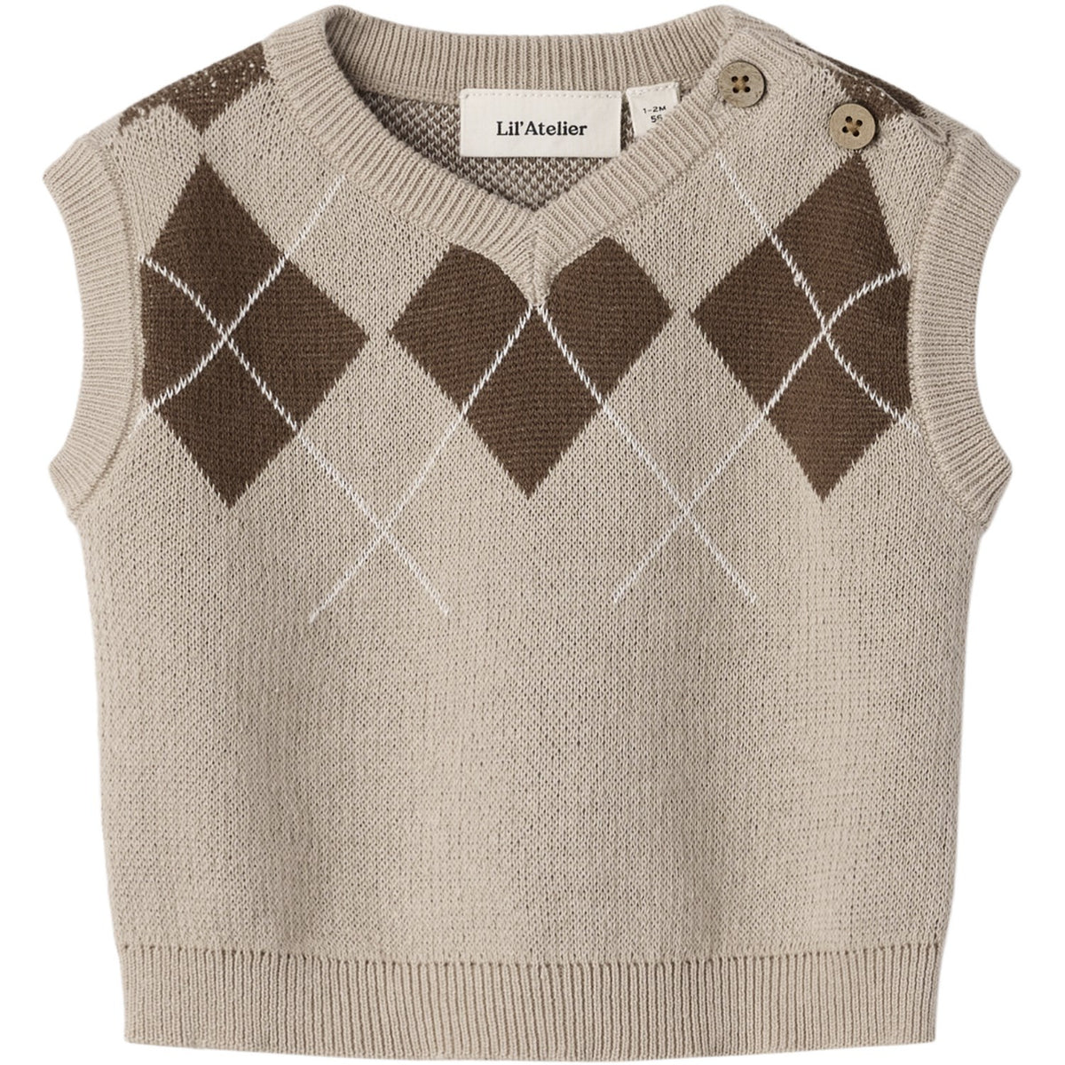 Lil'Atelier White Pepper Nbmronan Strikk Vest Lil