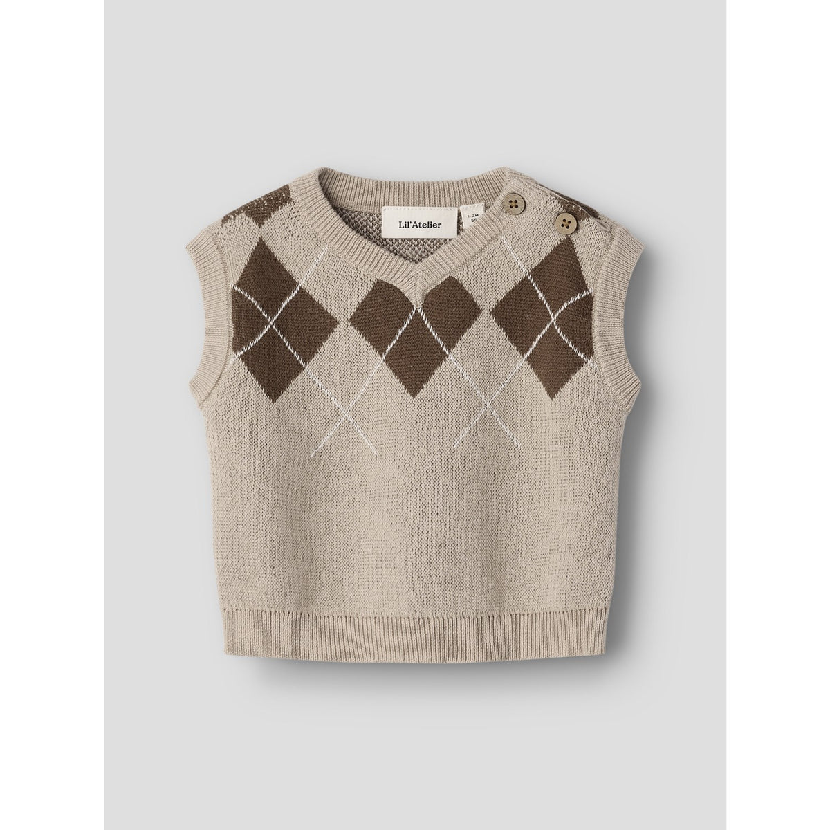 Lil'Atelier White Pepper Nbmronan Strikk Vest Lil