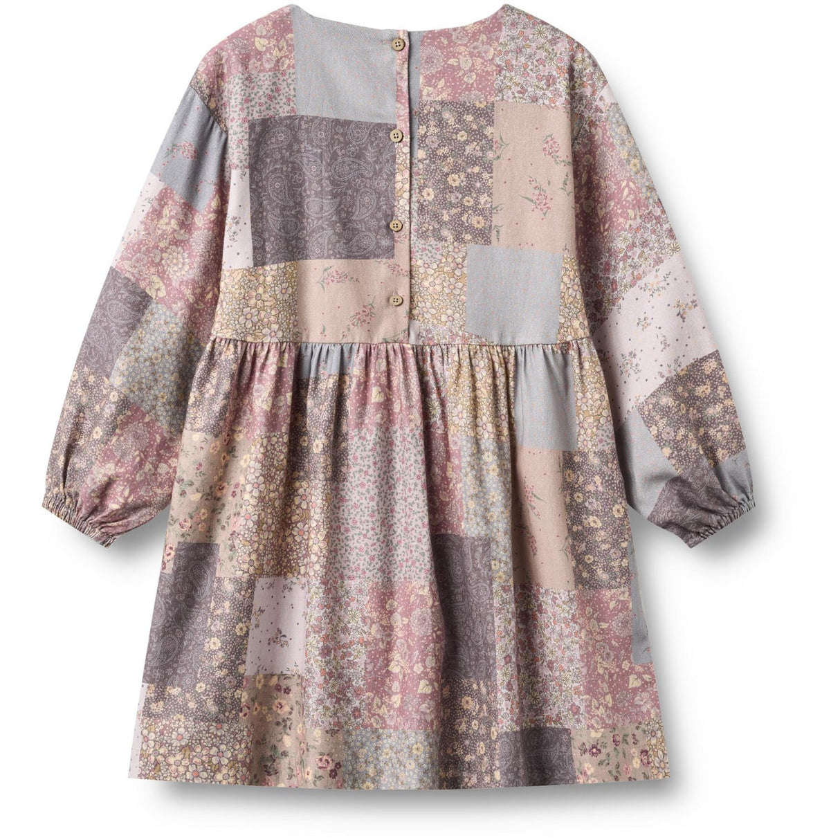 Wheat Patchwork Flowers Kjole L/S Herdis