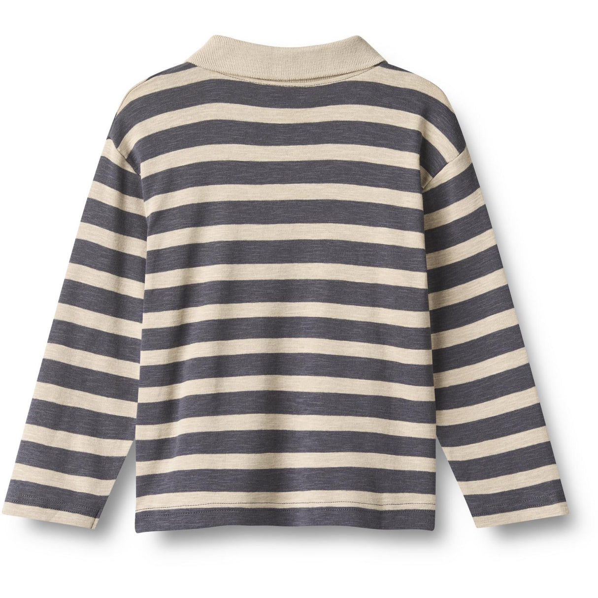 Wheat Greyblue Stripe Polo Skjorte L/S Fred