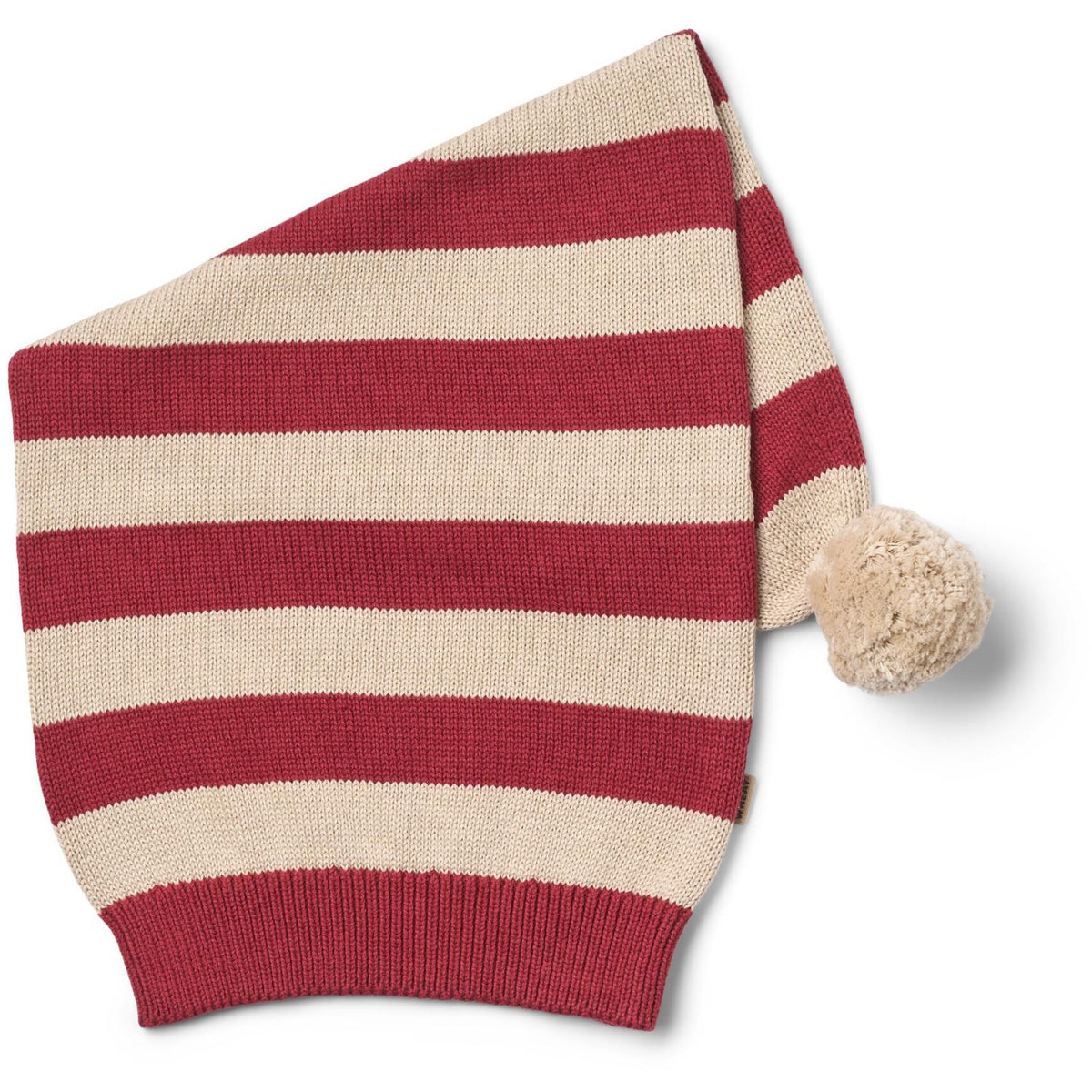 Wheat Red Christmas Stripe Strikket Christmas Lue