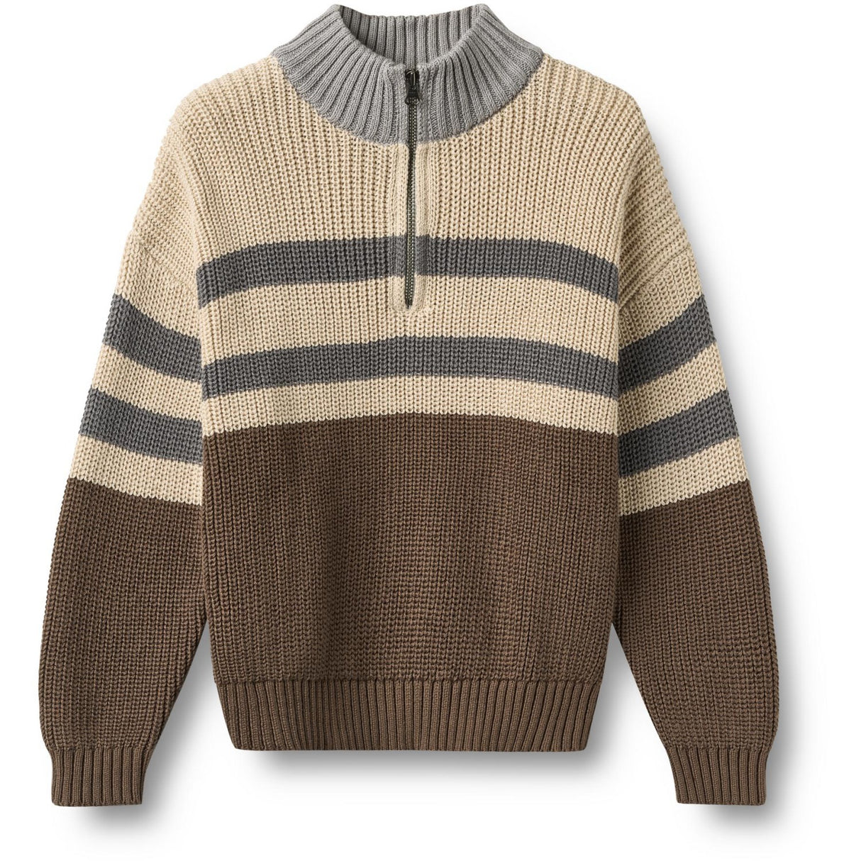 Wheat Dry Wood Half Zip Jumper L/S Simo