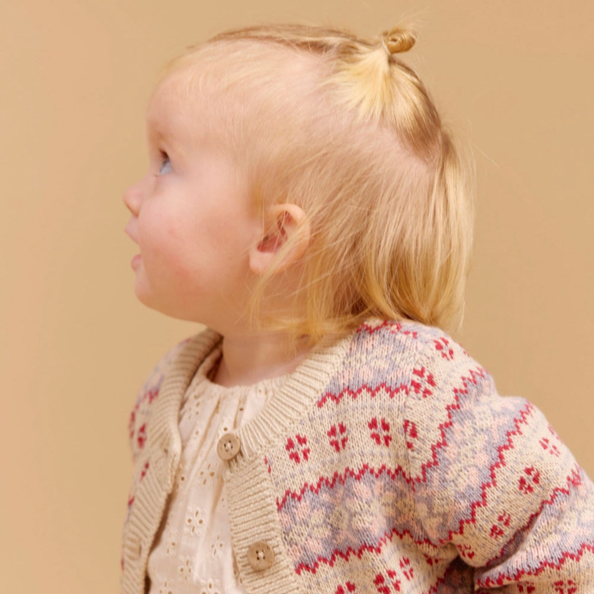 Wheat Offwhite Jacquard Cardigan Vikki