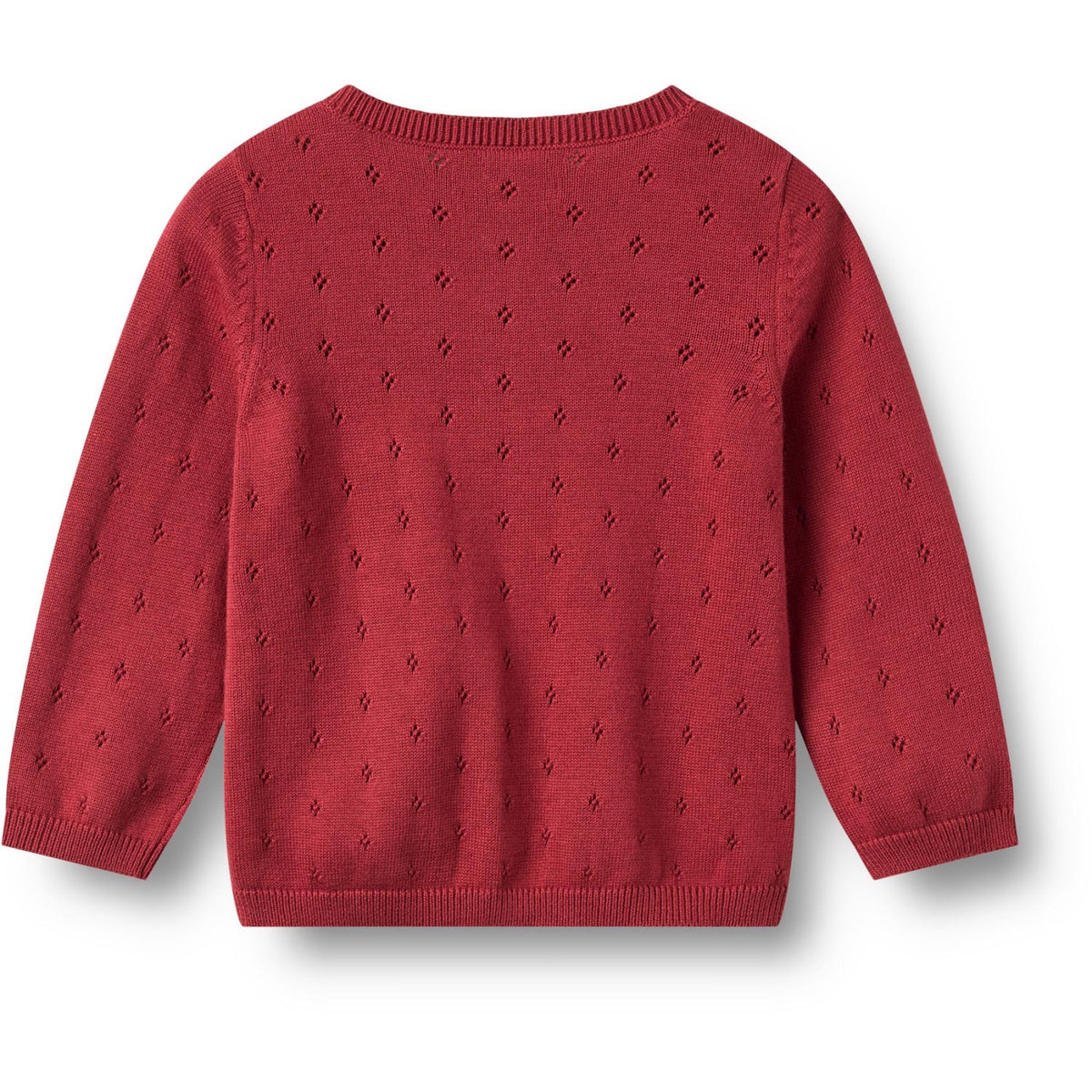 Wheat Red Cherry Strikk Cardigan Maia