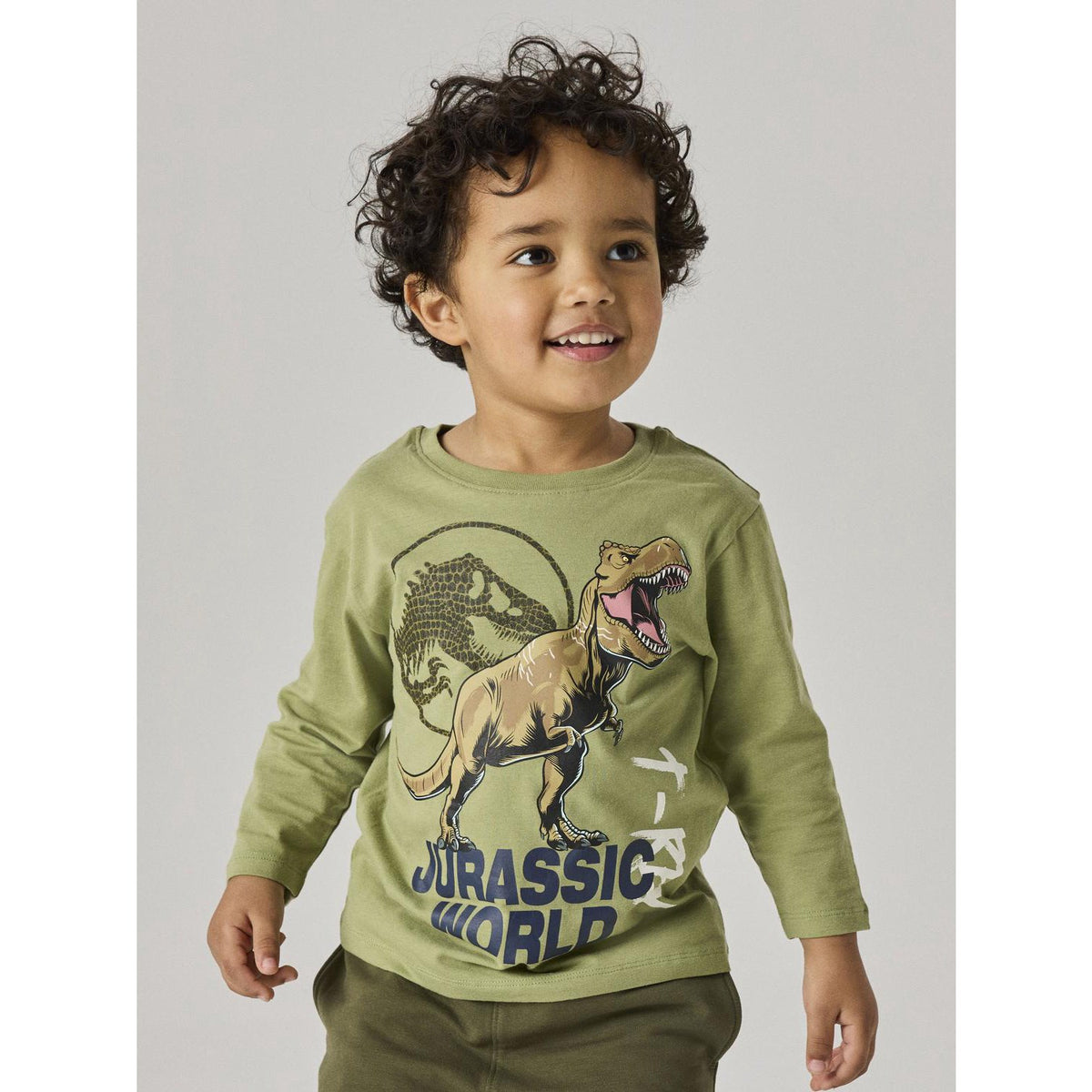 Name It Mosstone Nmmotti Jurassic Ls Nreg Topp Box Sky