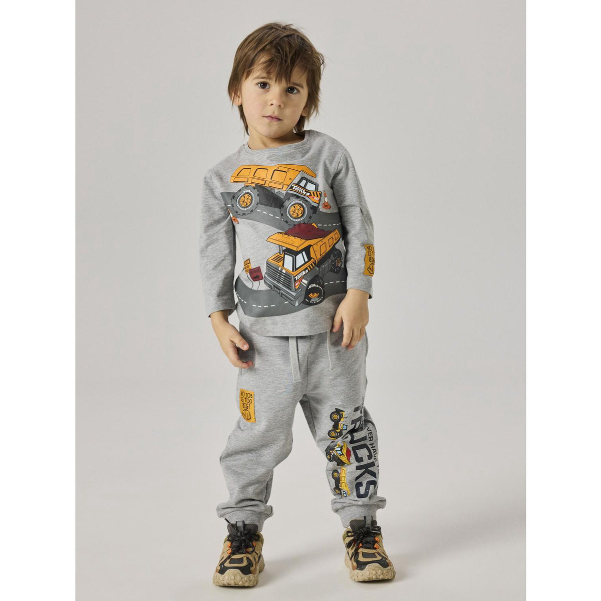 Name It Grey Melange Nmmnial Tonka Ls Nreg Topp Cplg