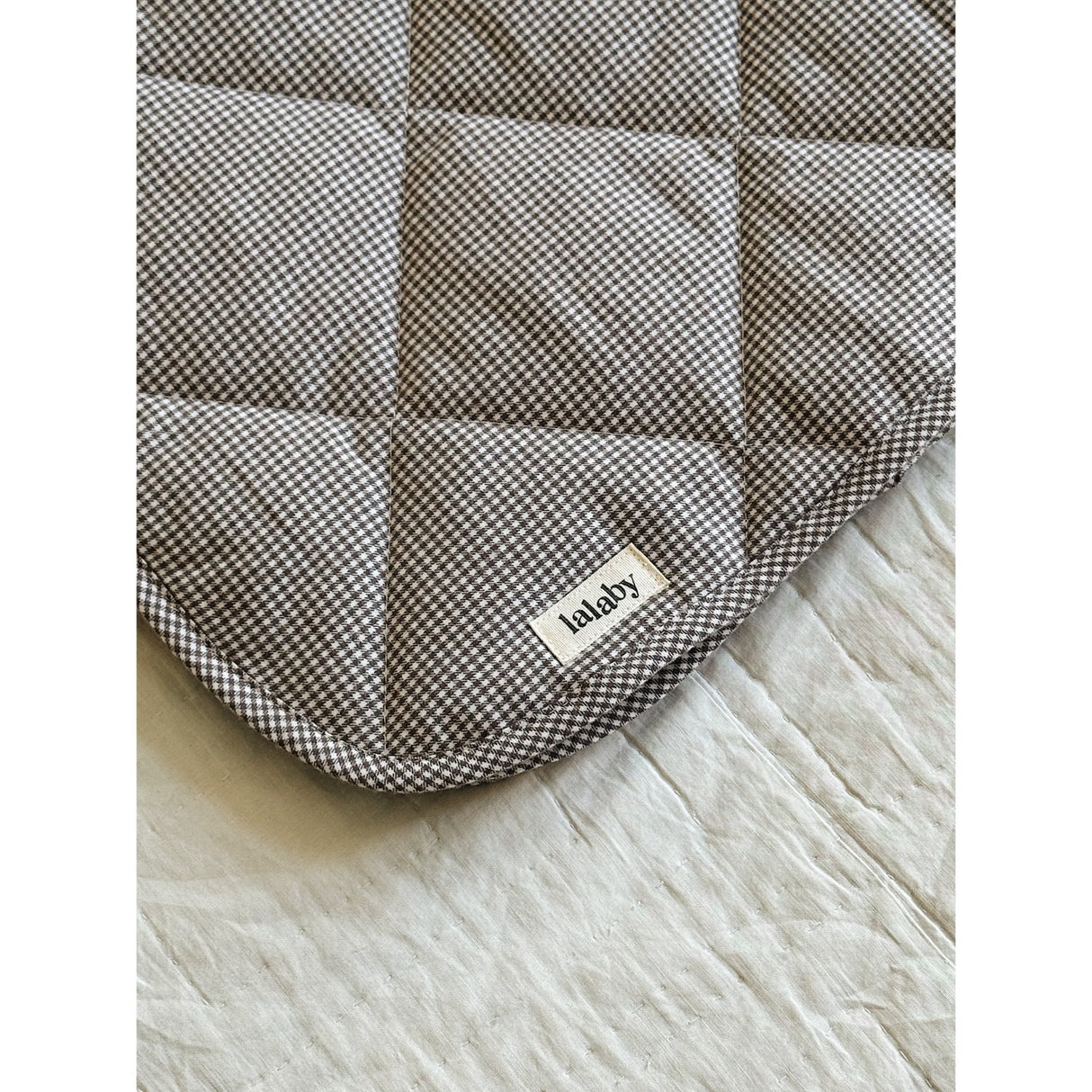 Lalaby Tiny Check Brown Vattert Baby Teppe